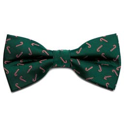 Bold Green Christmas Candy Cane Pre-Tied Bow Tie