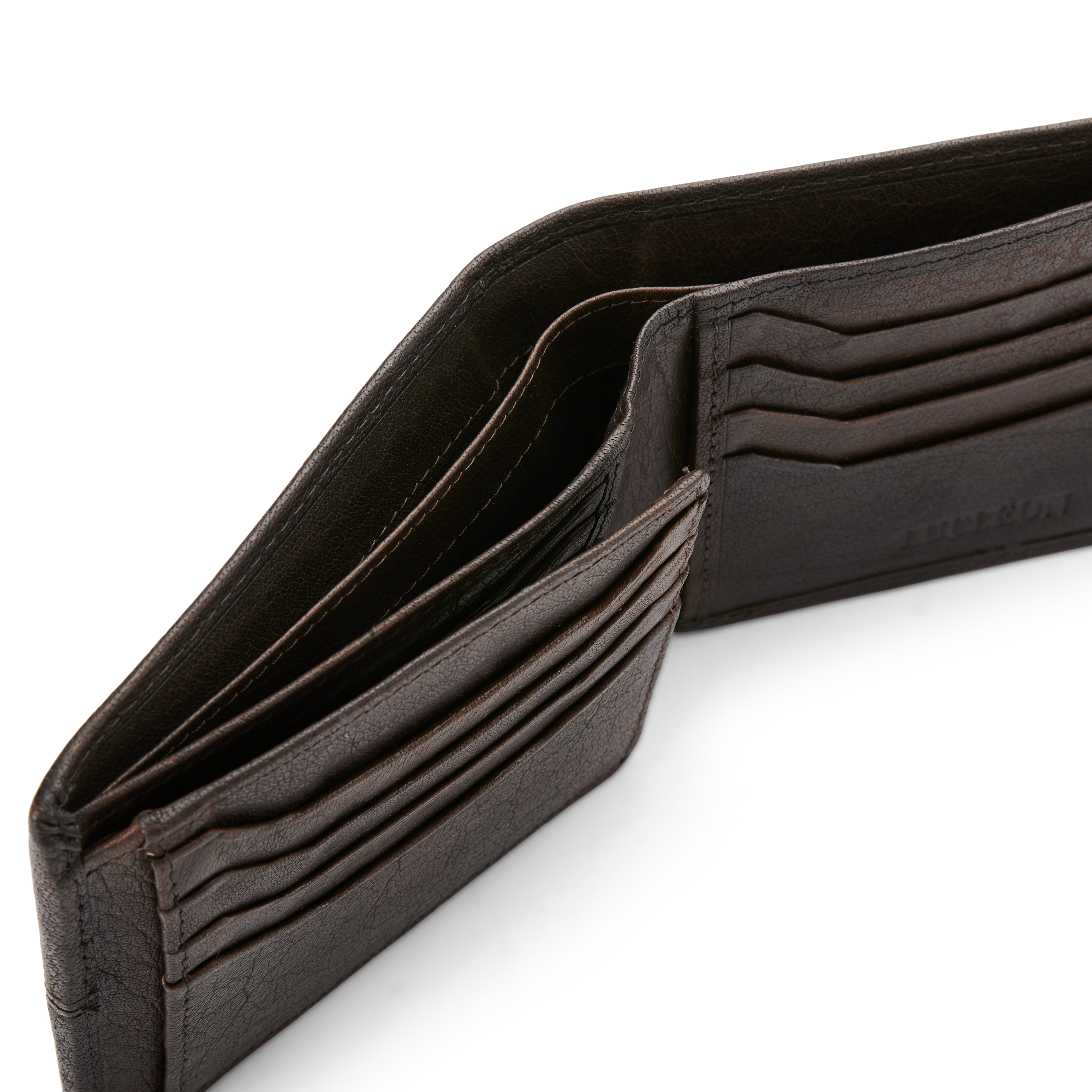 Portefeuille en cuir marron cousu Montréal - 9