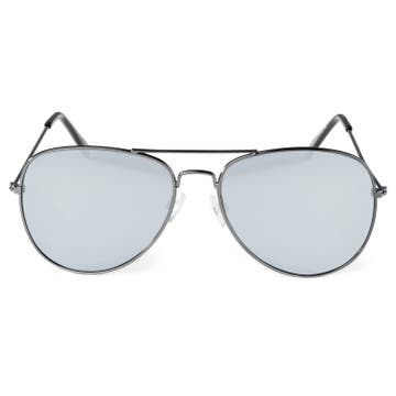 Warren Black & Mirrored Aviator Vista Sunglasses