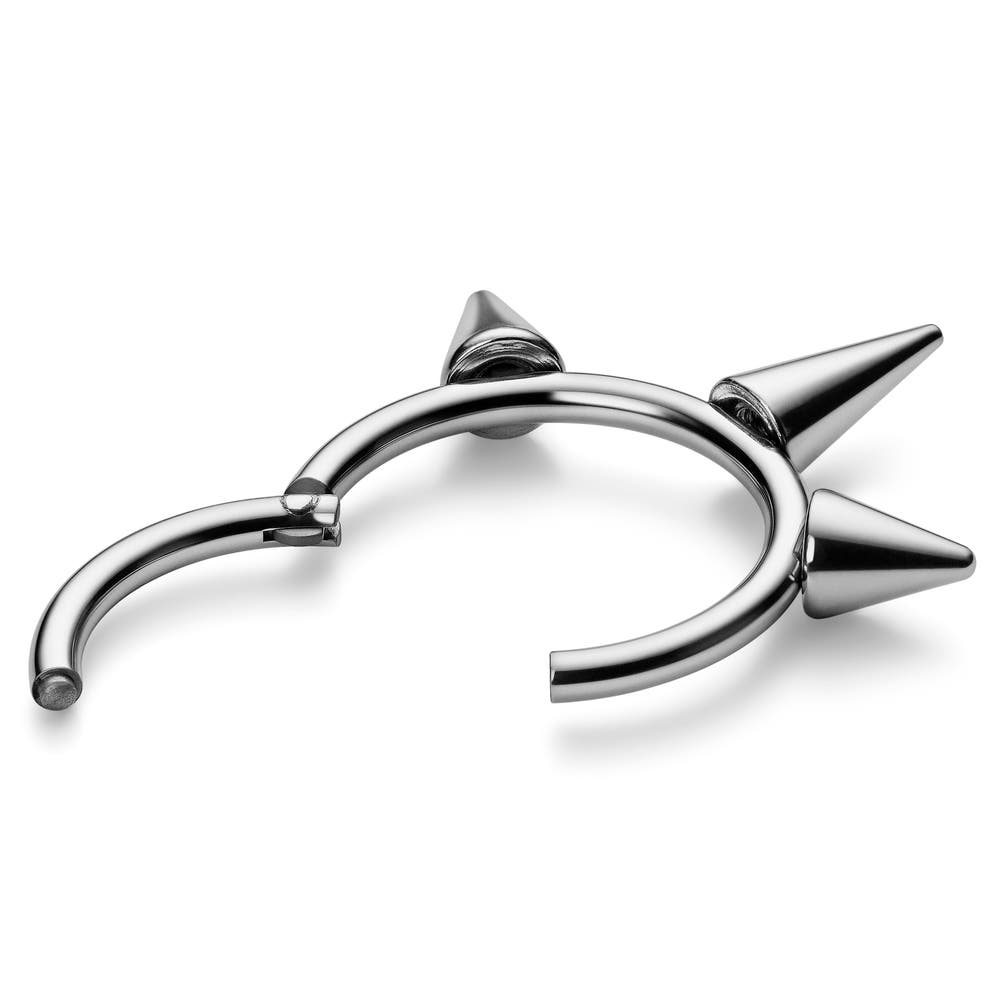 hover: 10 mm Silverfärgad Piercingring i Kirurgiskt Stål med Spetsar hover: 10 mm Silverfärgad Piercingring i Kirurgiskt Stål med Spetsar