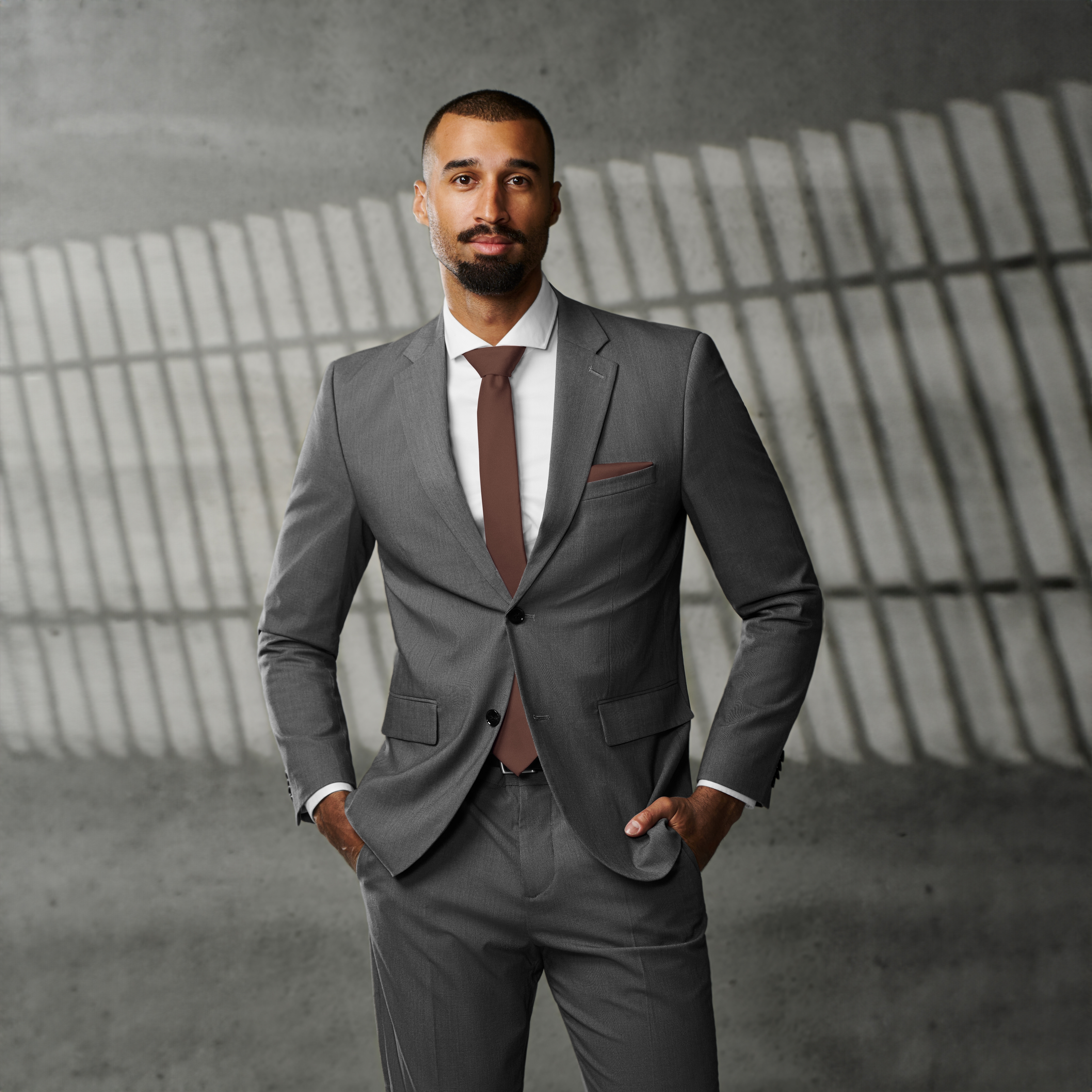 Cravată Basic maro-închis extra lungă 8cm - 6