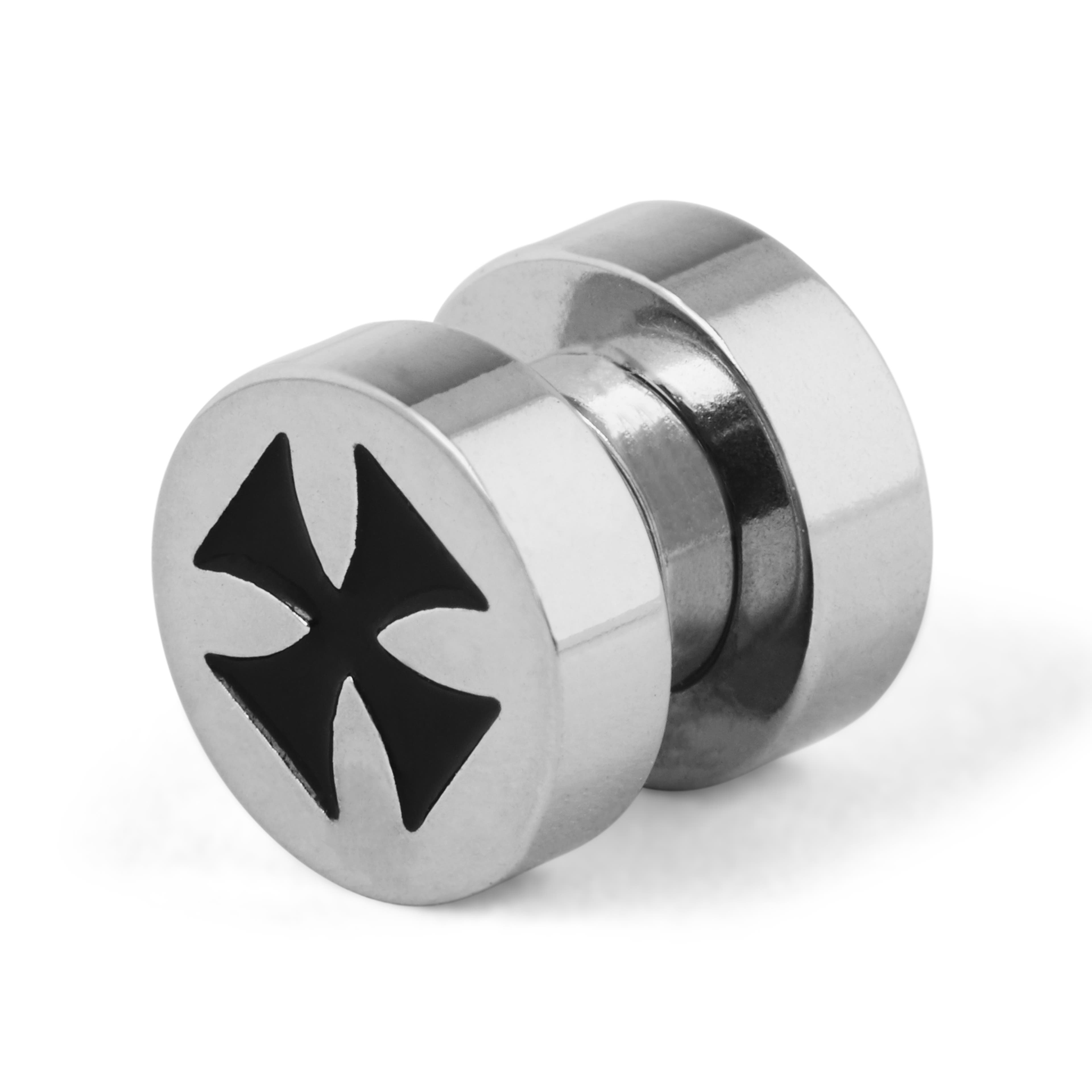 Steel Iron Cross Magnetic Earring