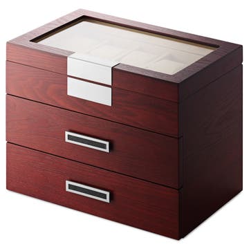 30 Slot Cherry Veneer Watch Display Box 30 Slot Cherry Veneer Watch Display Box