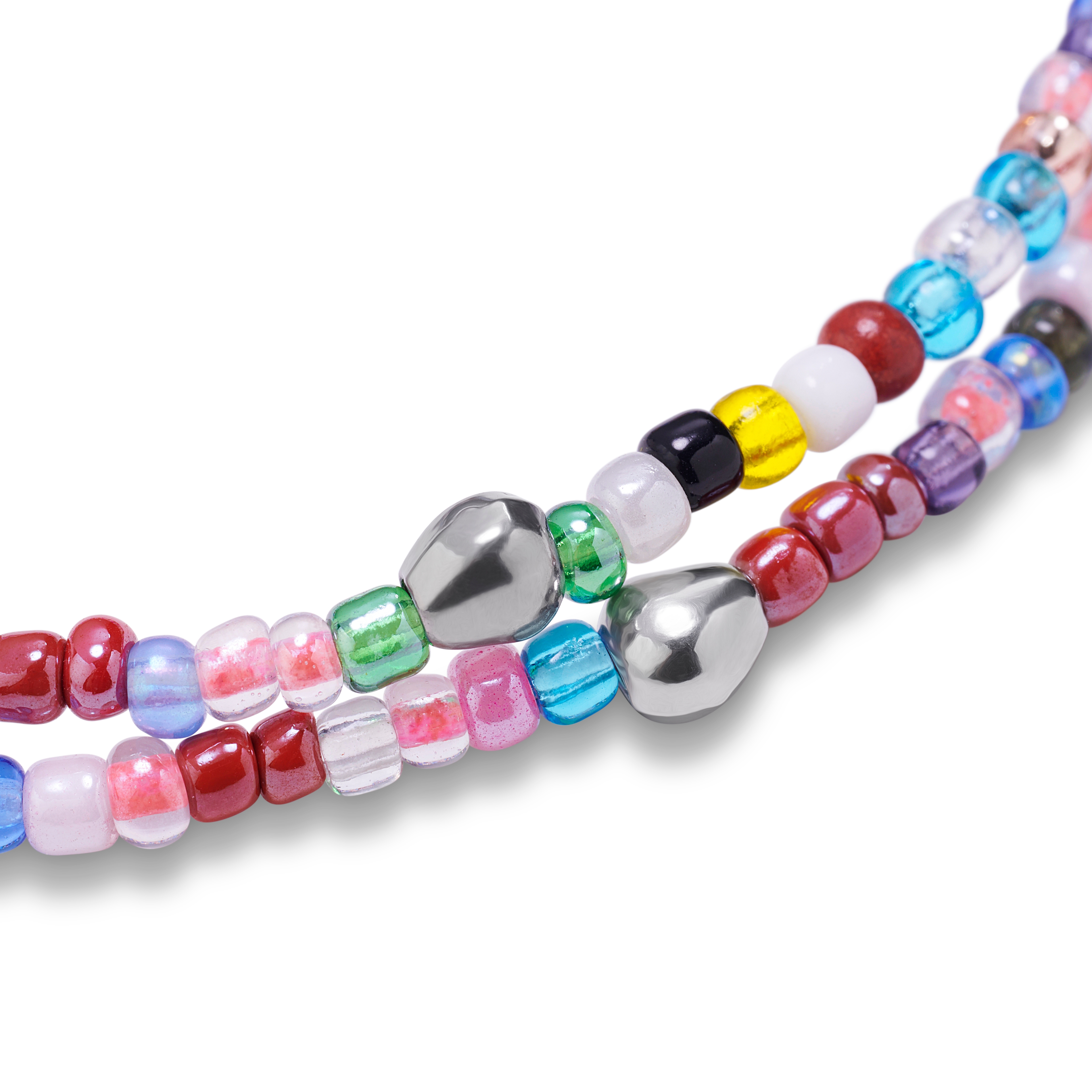 Amalfi | Barevný růžový náramek ze skleněných korálků - 2