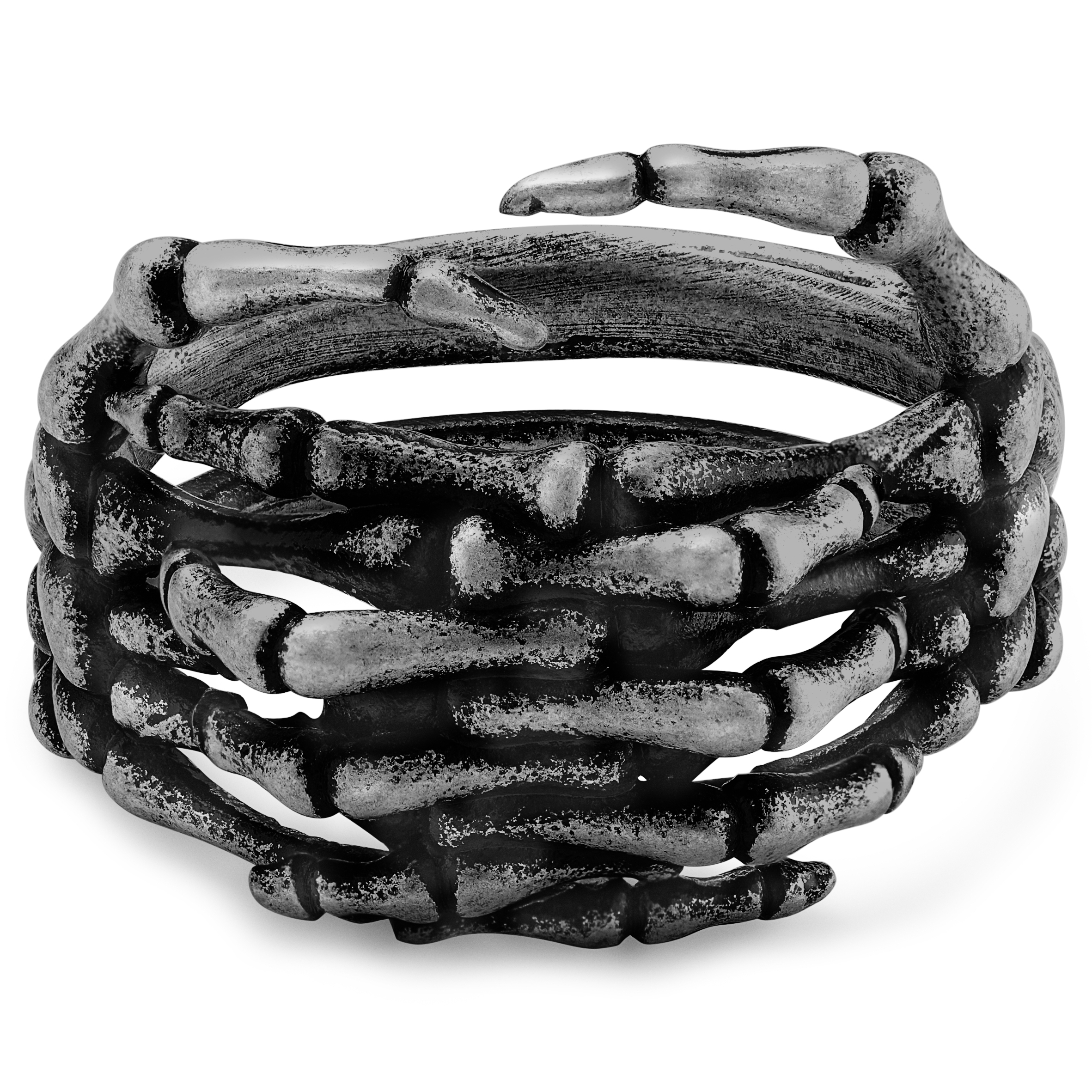 Aspero | Ring Formet som Grå Skjeletthender av Rustfritt Stål - 2