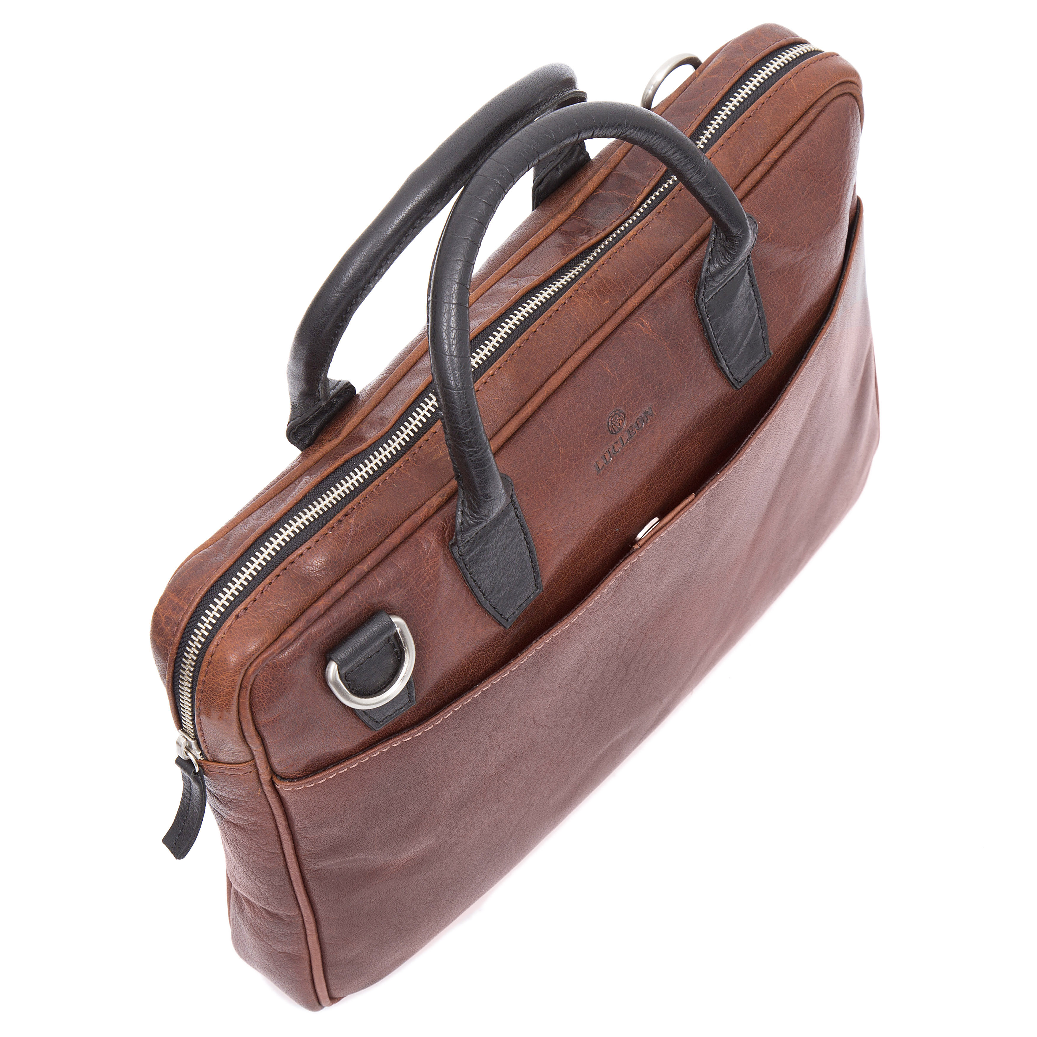 Δερμάτινη Τσάντα Montreal Slim 13" Executive Tan & Black - 9