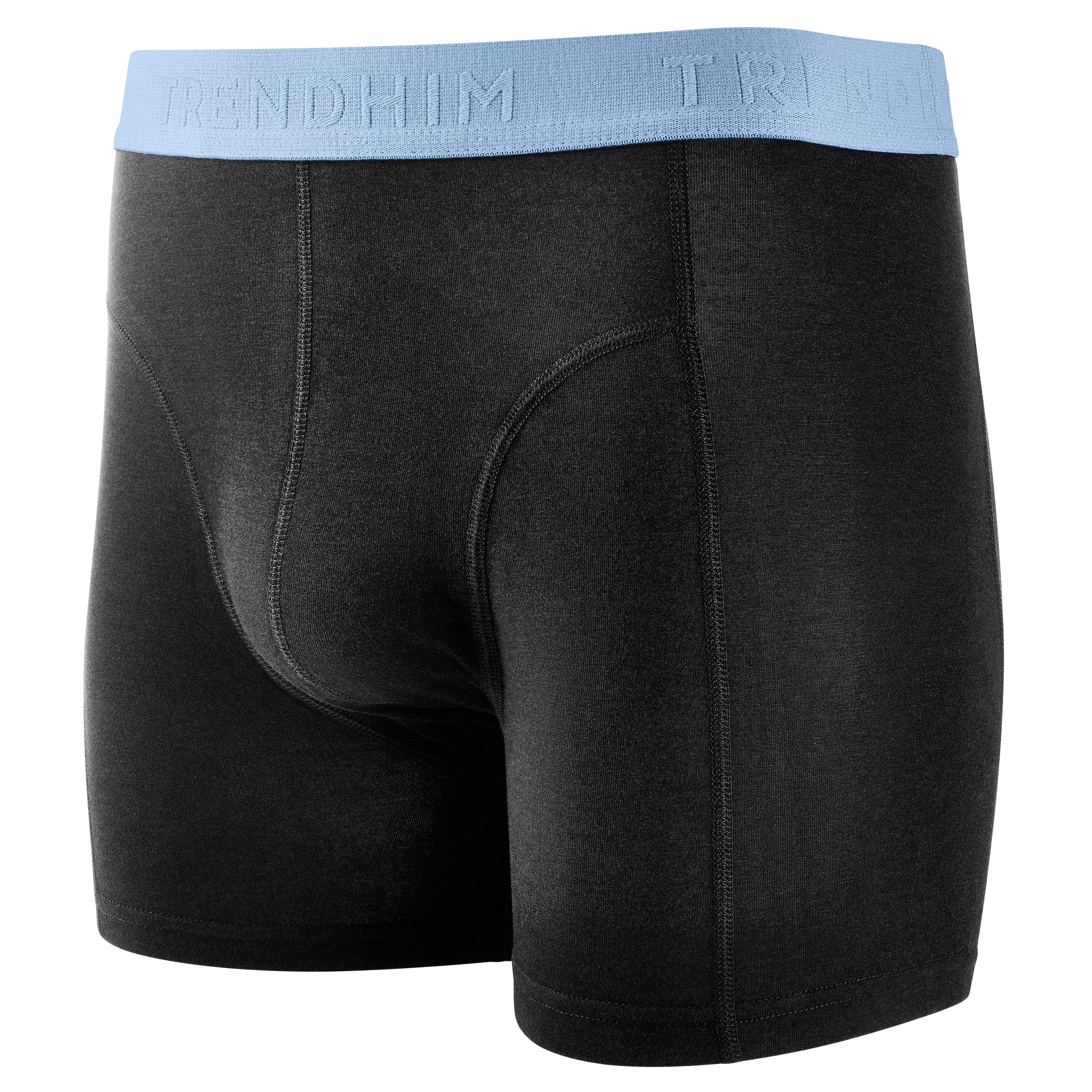 FreeFeel | Black Bamboo Boxer Briefs with Light Blue Waistband - 2