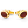 Red Stone In Gold 925s Silver Cufflinks