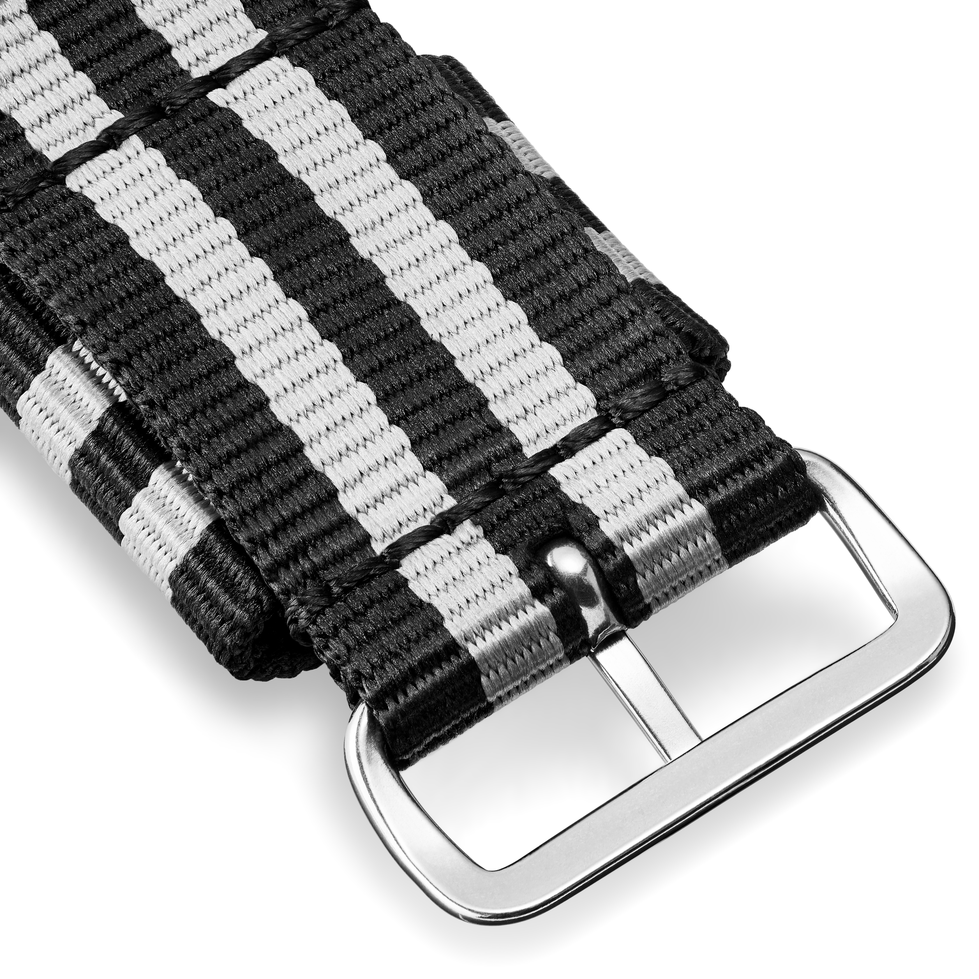 Ryka | Bracelet de montre en nylon noir et gris 20 mm - 4