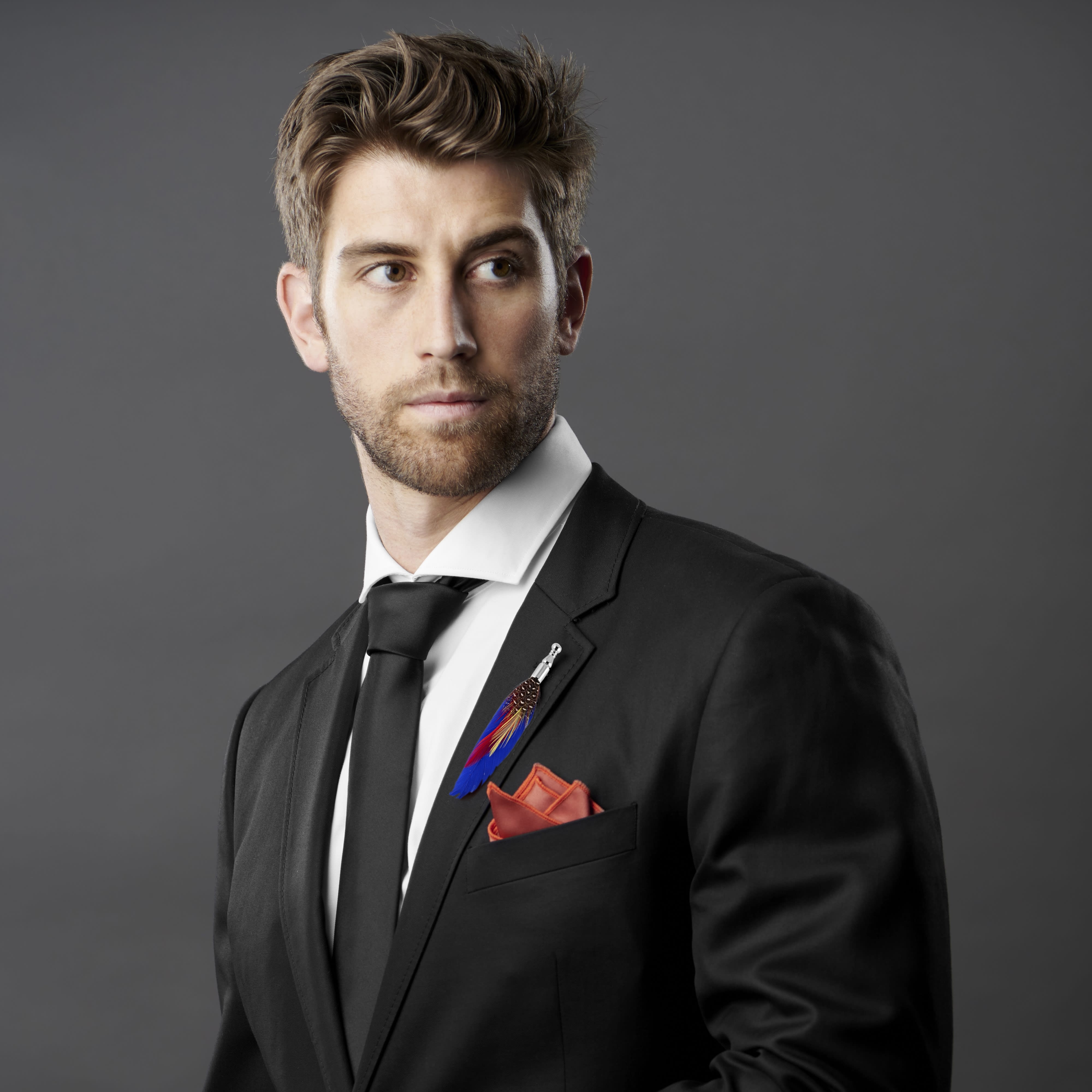 Blue Feather Lapel Pin - 6