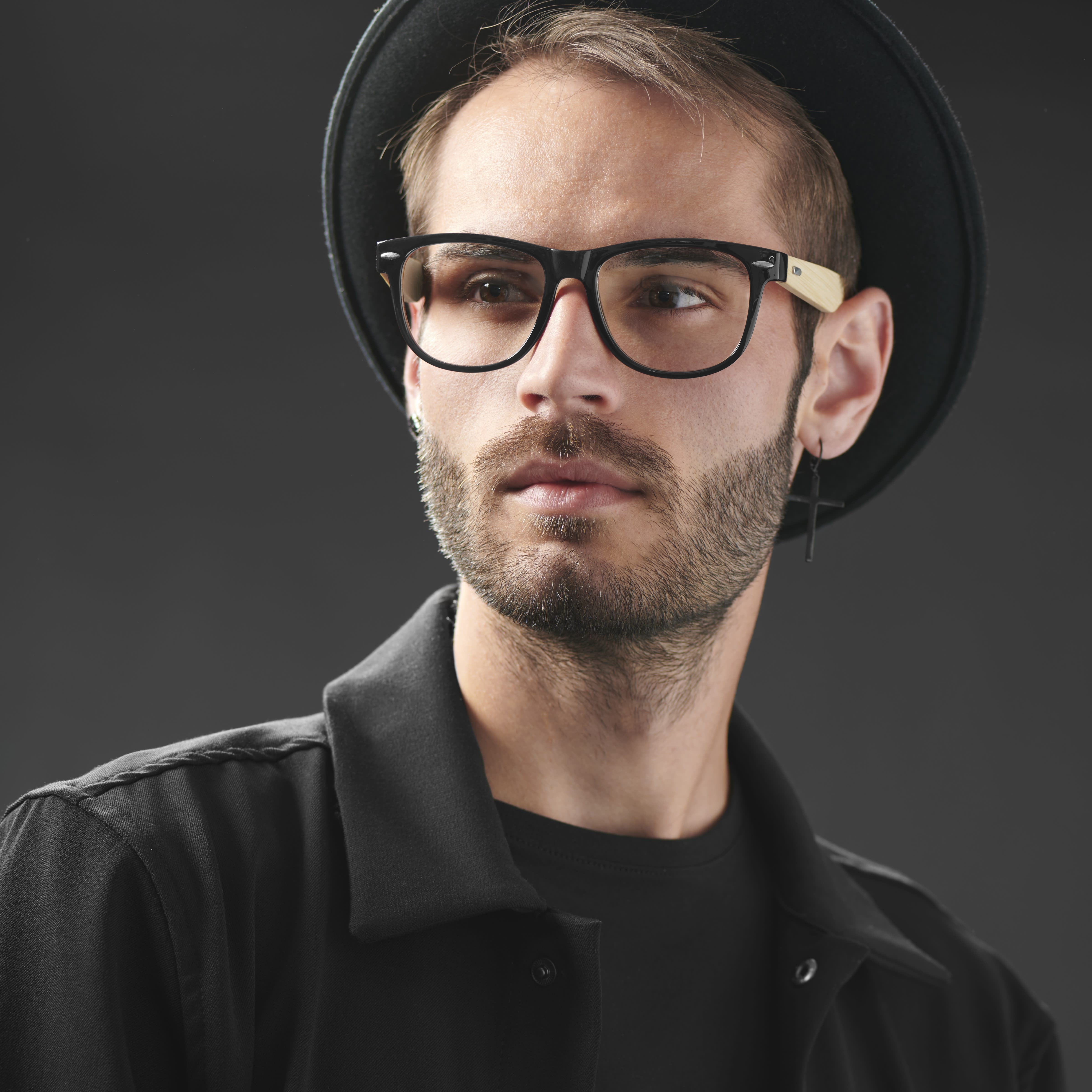 Schwarze Bambusholz Brille Mit Transparenten Gläsern - 4