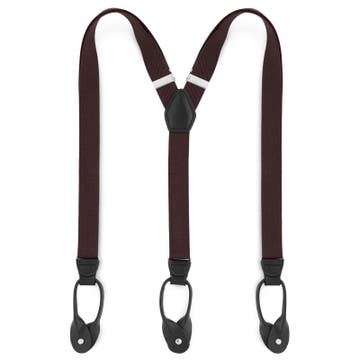 Slim Dark Brown Split Button Braces Slim Dark Brown Split Button Braces