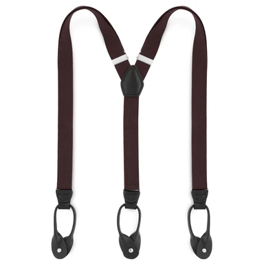 Slim Dark Brown Split Button Braces Slim Dark Brown Split Button Braces