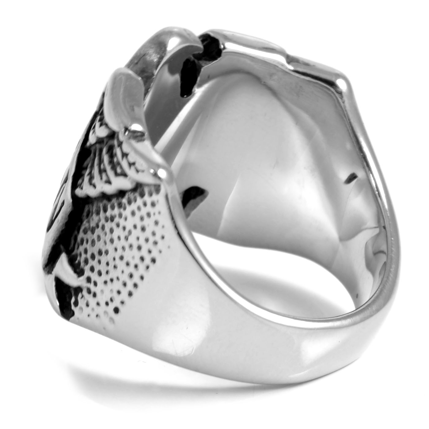 Anillo de acero American Biker con águila - 3