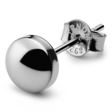 Clou d'oreille en argent sterling plaqué au rhodium 6 mm Clou d'oreille en argent sterling plaqué au rhodium 6 mm