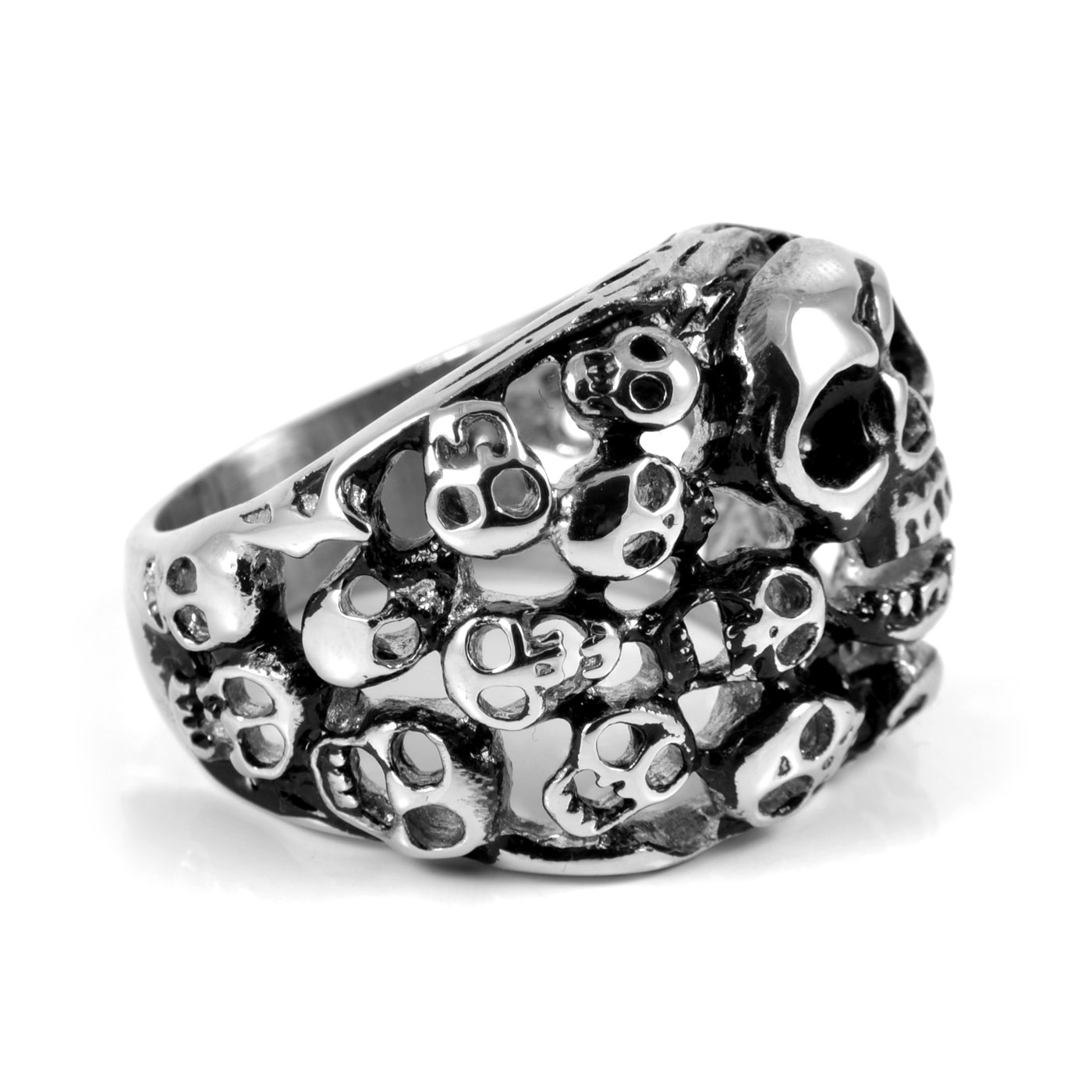 Multiple Skulls Steel Ring - 2