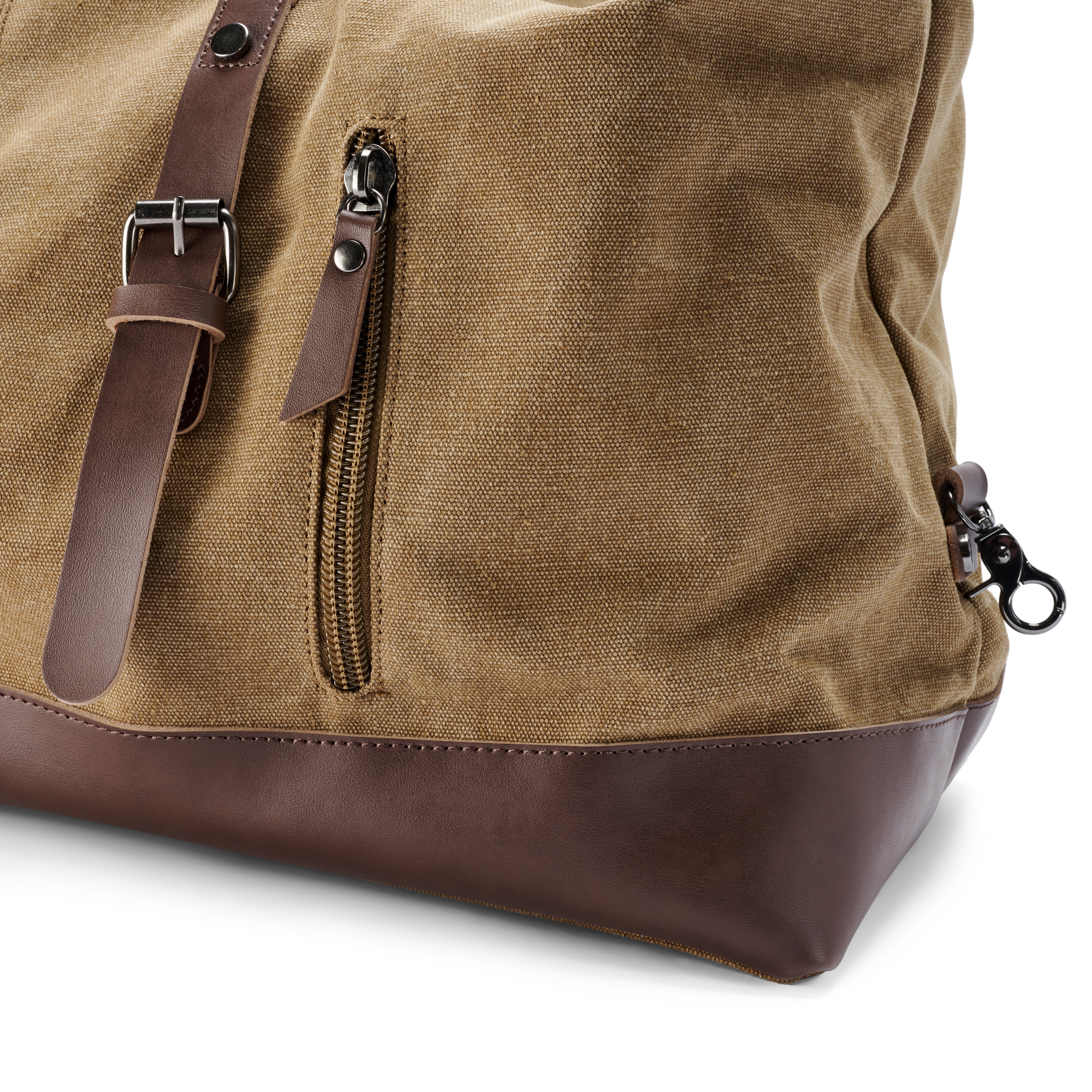 Large Calf Leather Duffle Bag - Caramel