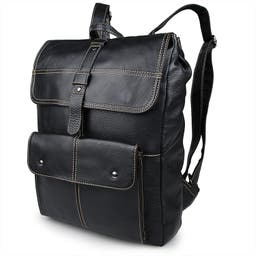 Go-To Black Leather Backpack