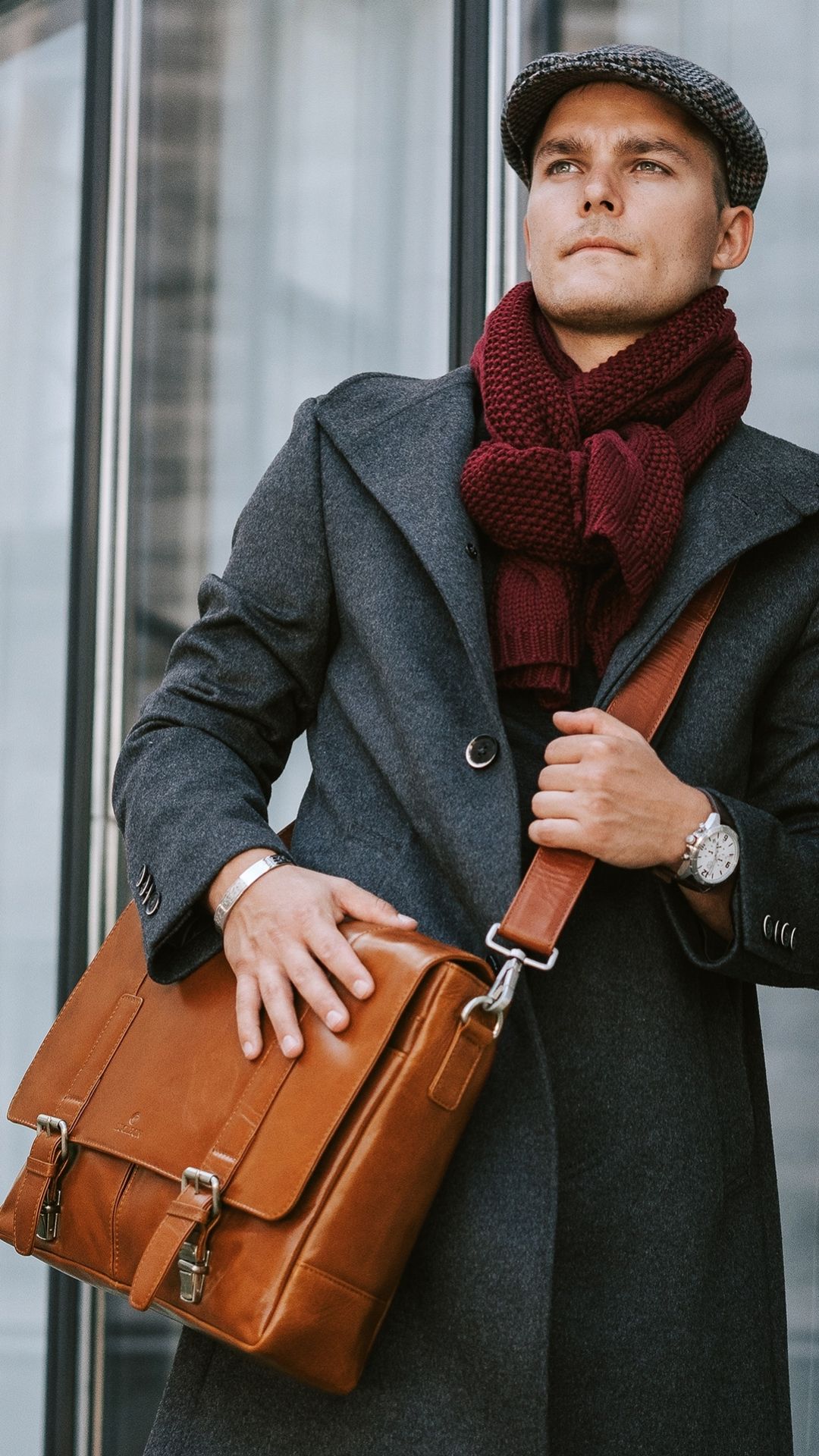 Red Merino Wool Mix Cable Knitted Scarf | In stock! | Fawler