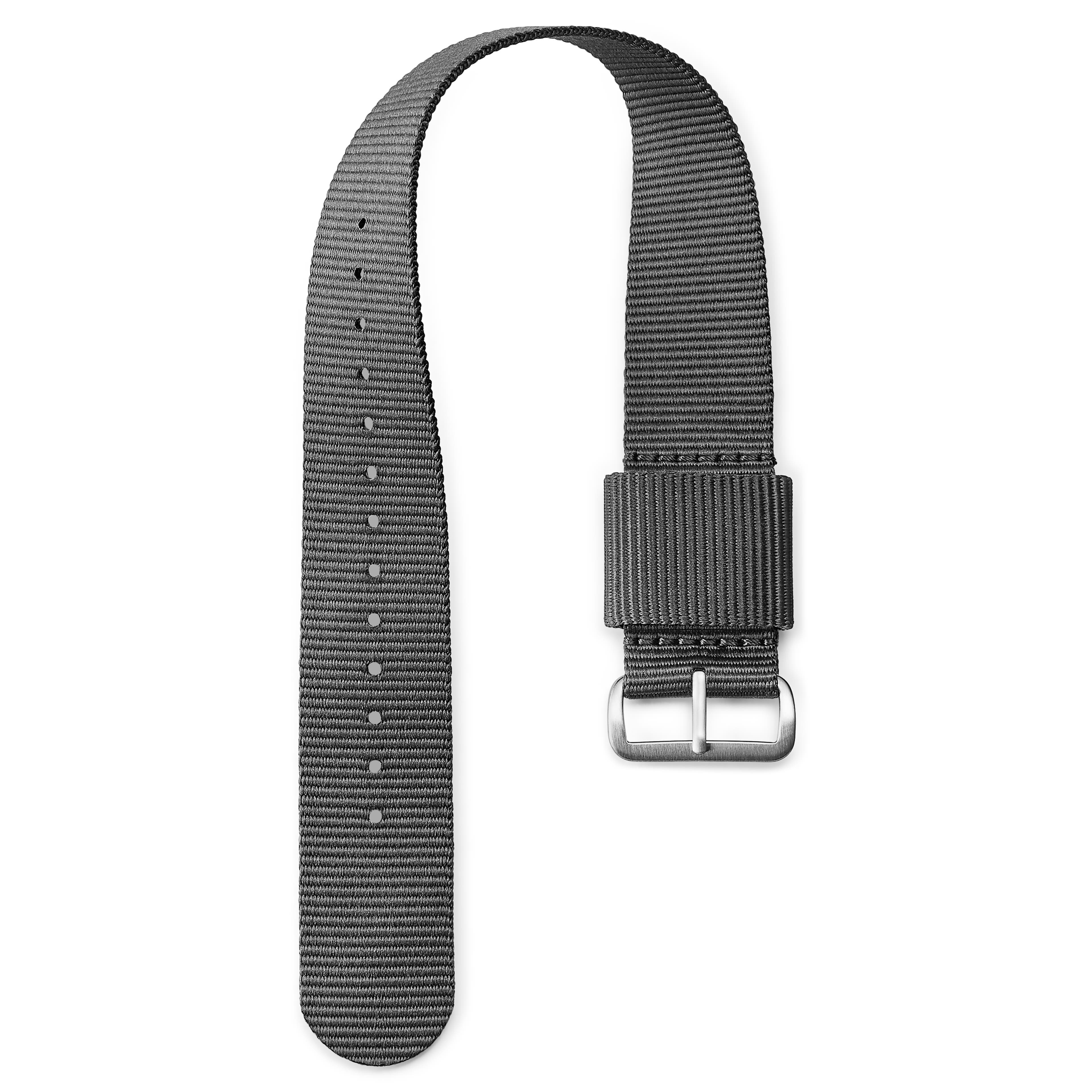 Ryka | 22 mm tmavě šedý nylonový řemínek k hodinkám
