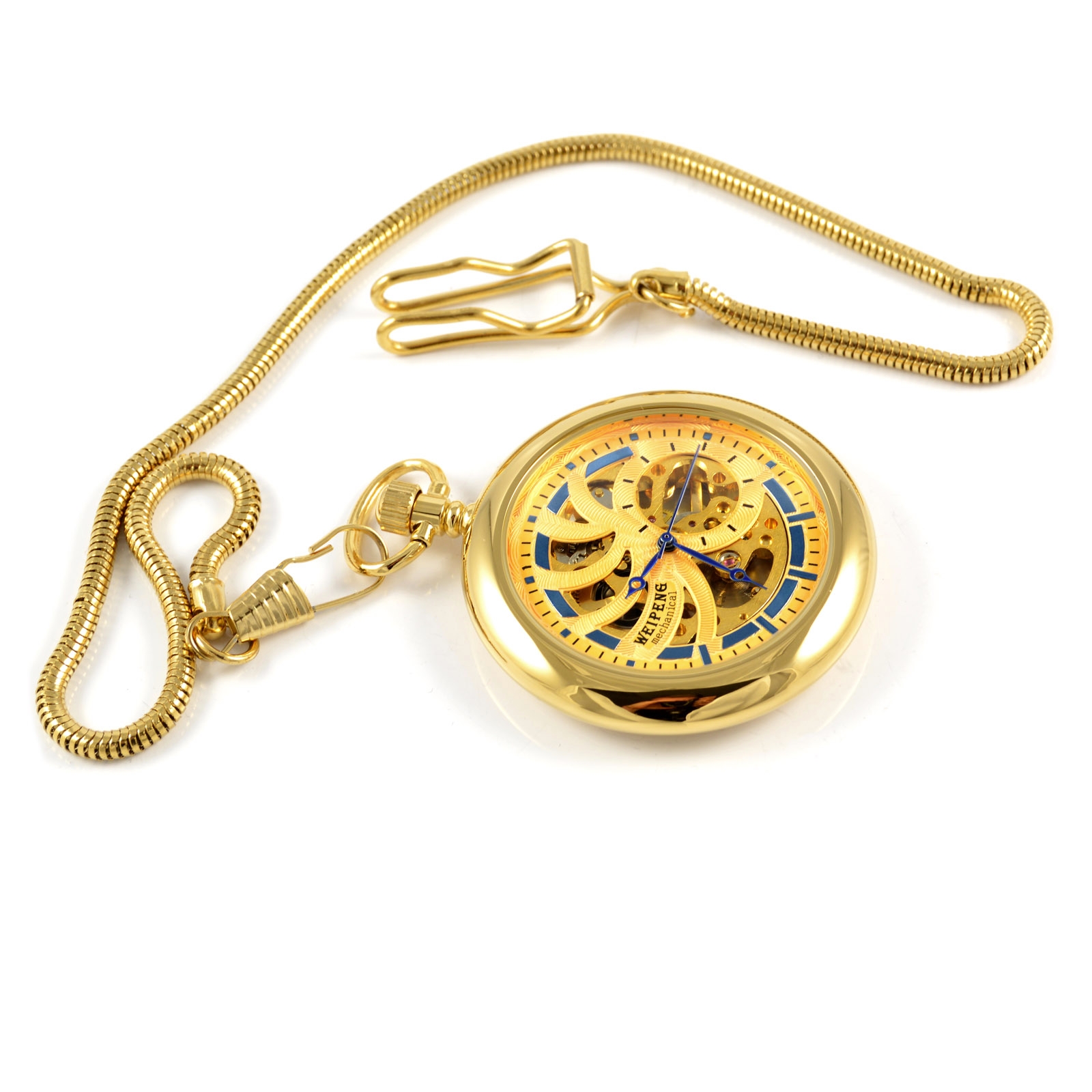 Gold Coloured Aztec Mechanical Pocket Watch - 3