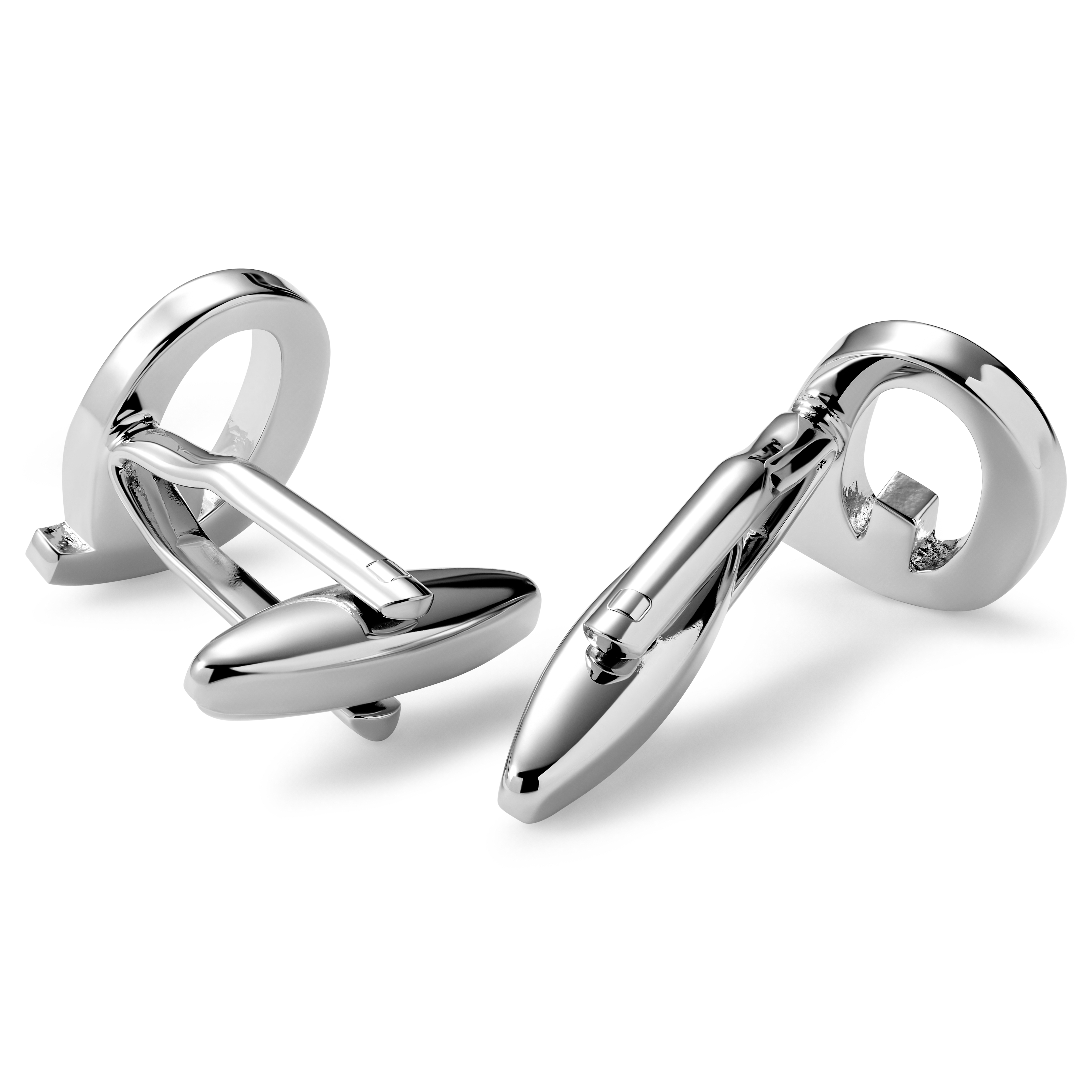 Gemelos con la inicial Q plateados - 2