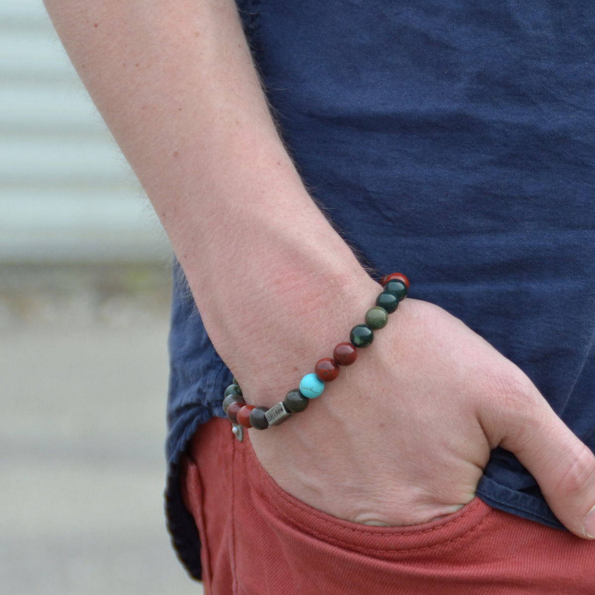 Multicolor Natural Stone Bead Bracelet - 2