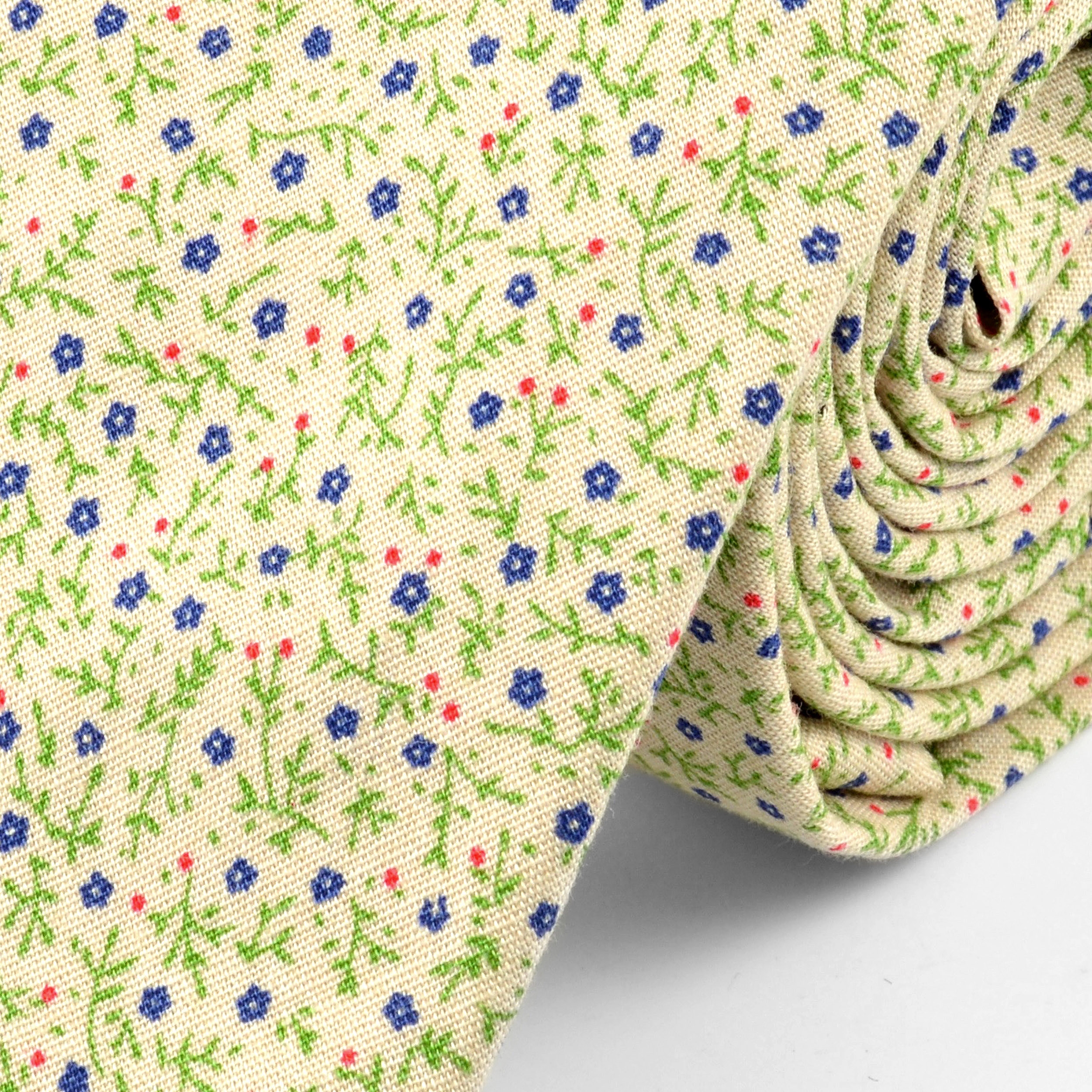 Crèmekleurige Katoenen Stropdas met Bosmotief - 2