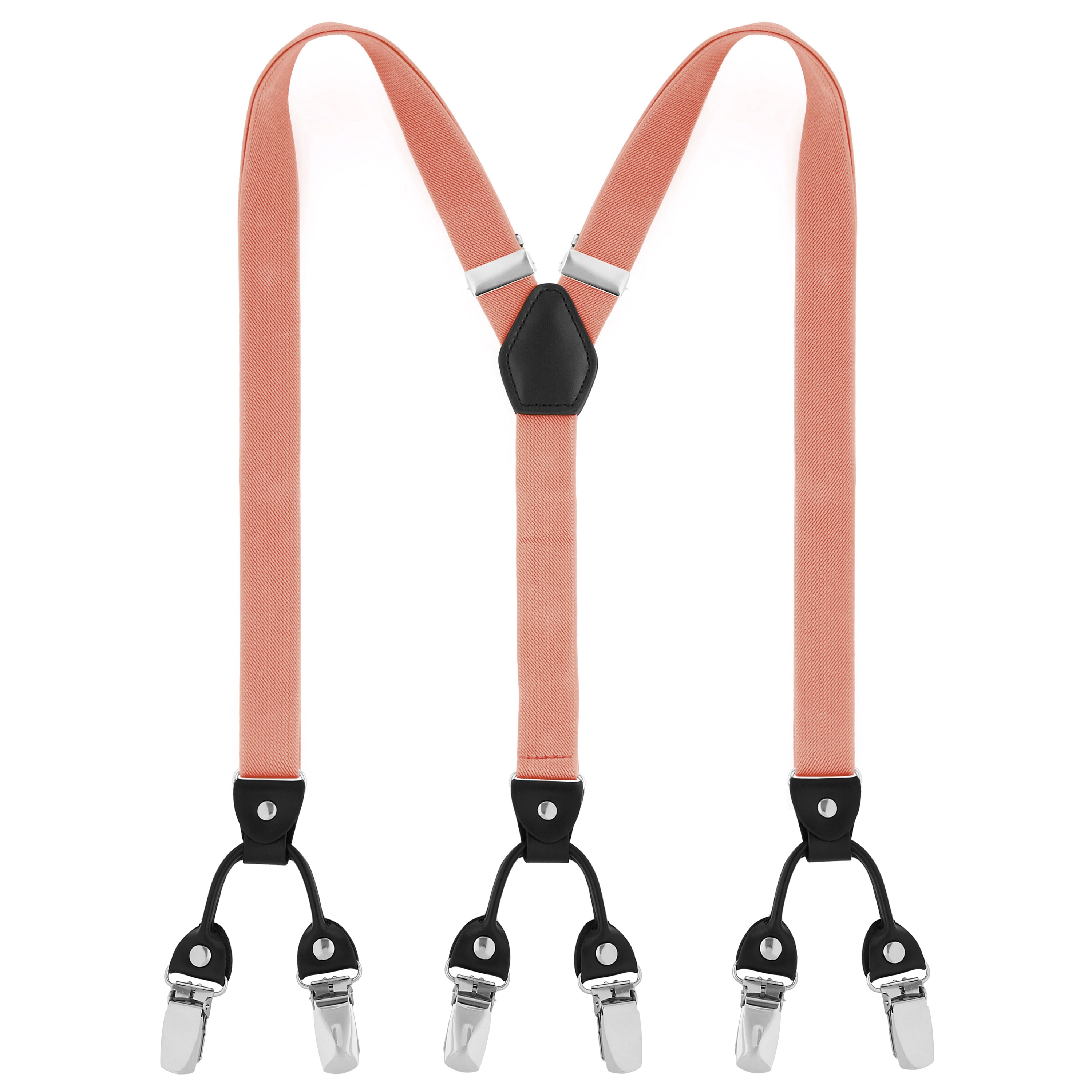 Тесни тиранти в коралов цвят с клипс - 1