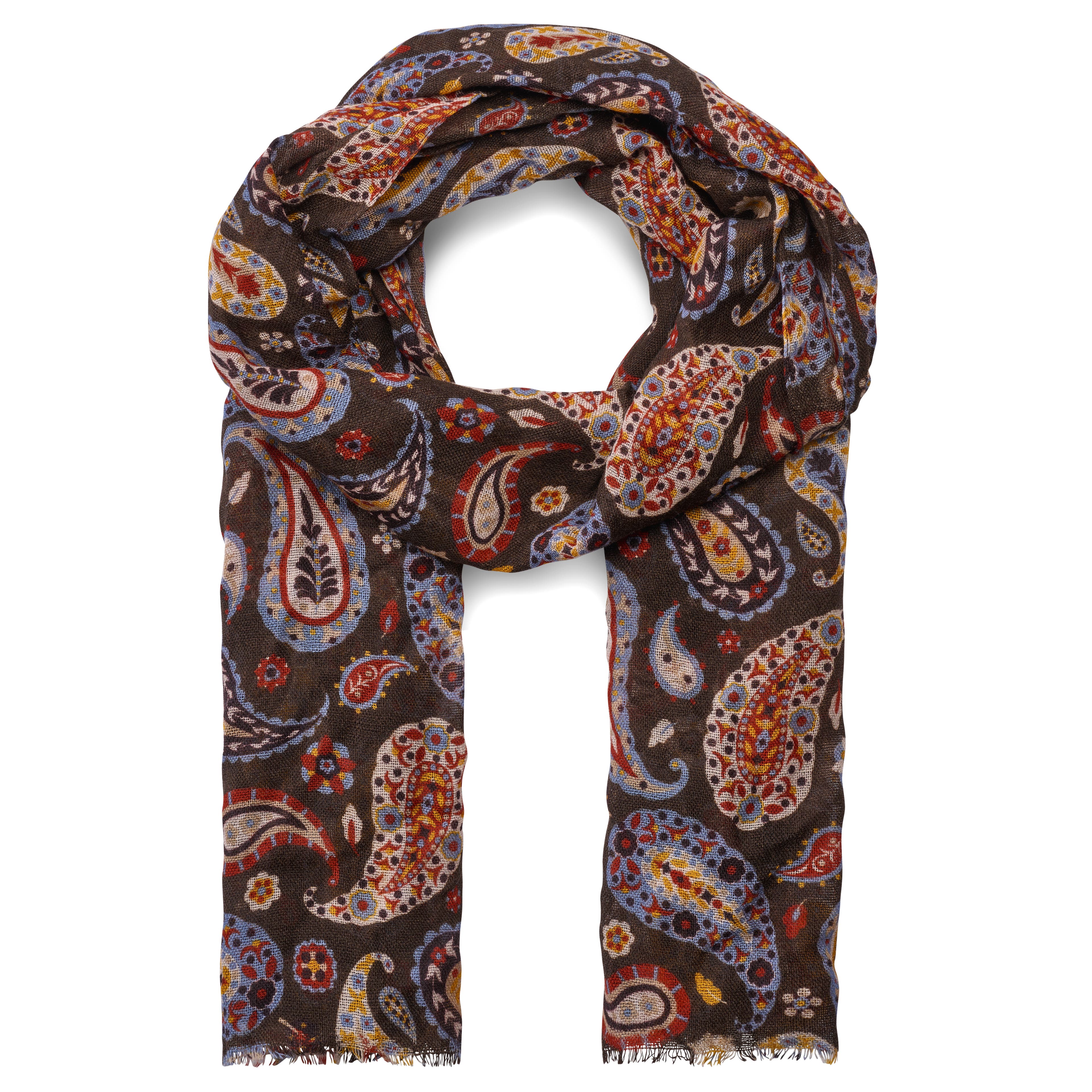 Virtuo | Burgundy Paisley Wool Scarf Virtuo | Burgundy Paisley Wool Scarf