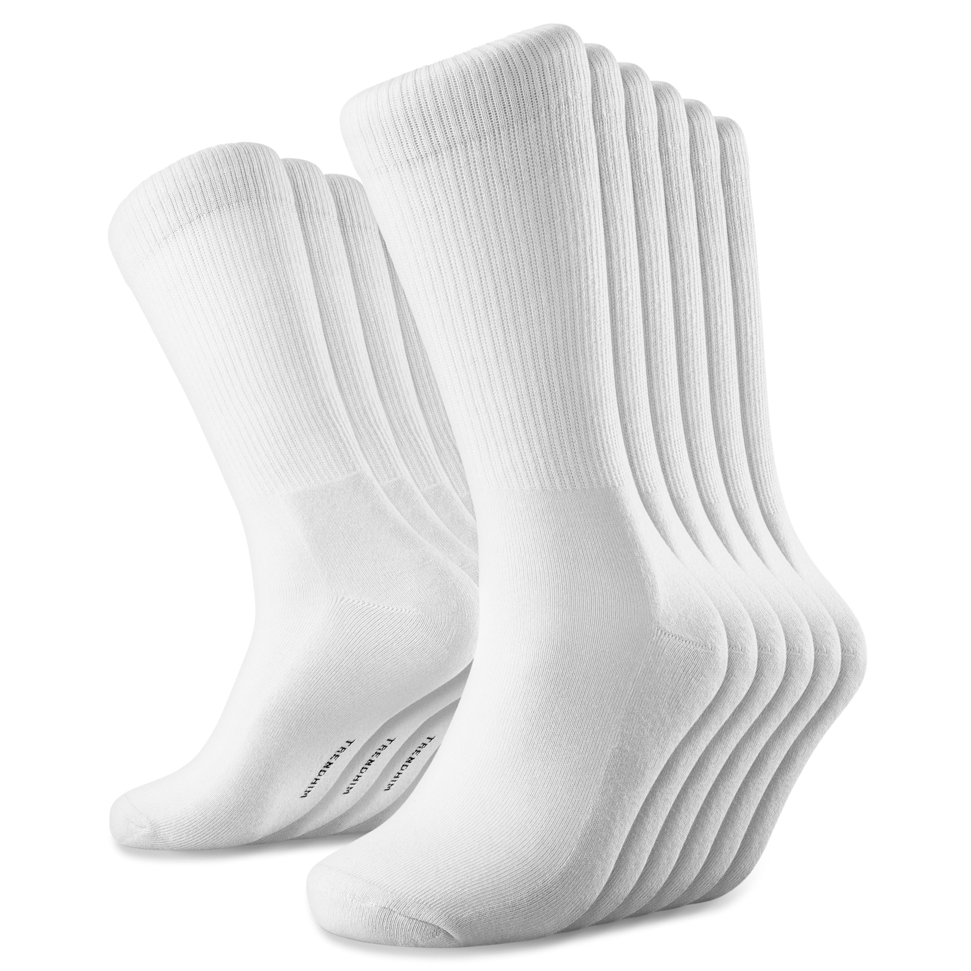 DryFeel | Опаковка от 6 чифта бели памучни чорапи за тенис DryFeel | Опаковка от 6 чифта бели памучни чорапи за тенис