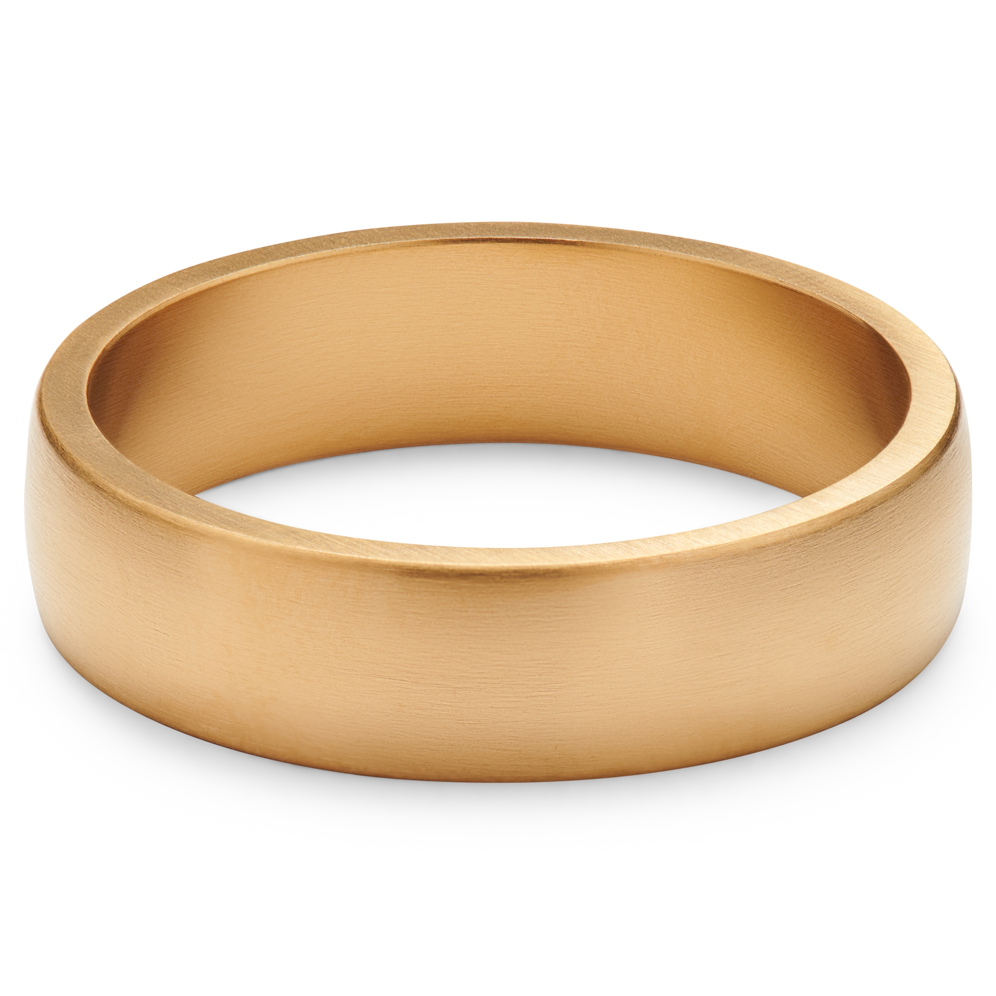  Ferrum | Anneau doré en acier inoxydable brossé - profil en 'D' - 6 mm - 6