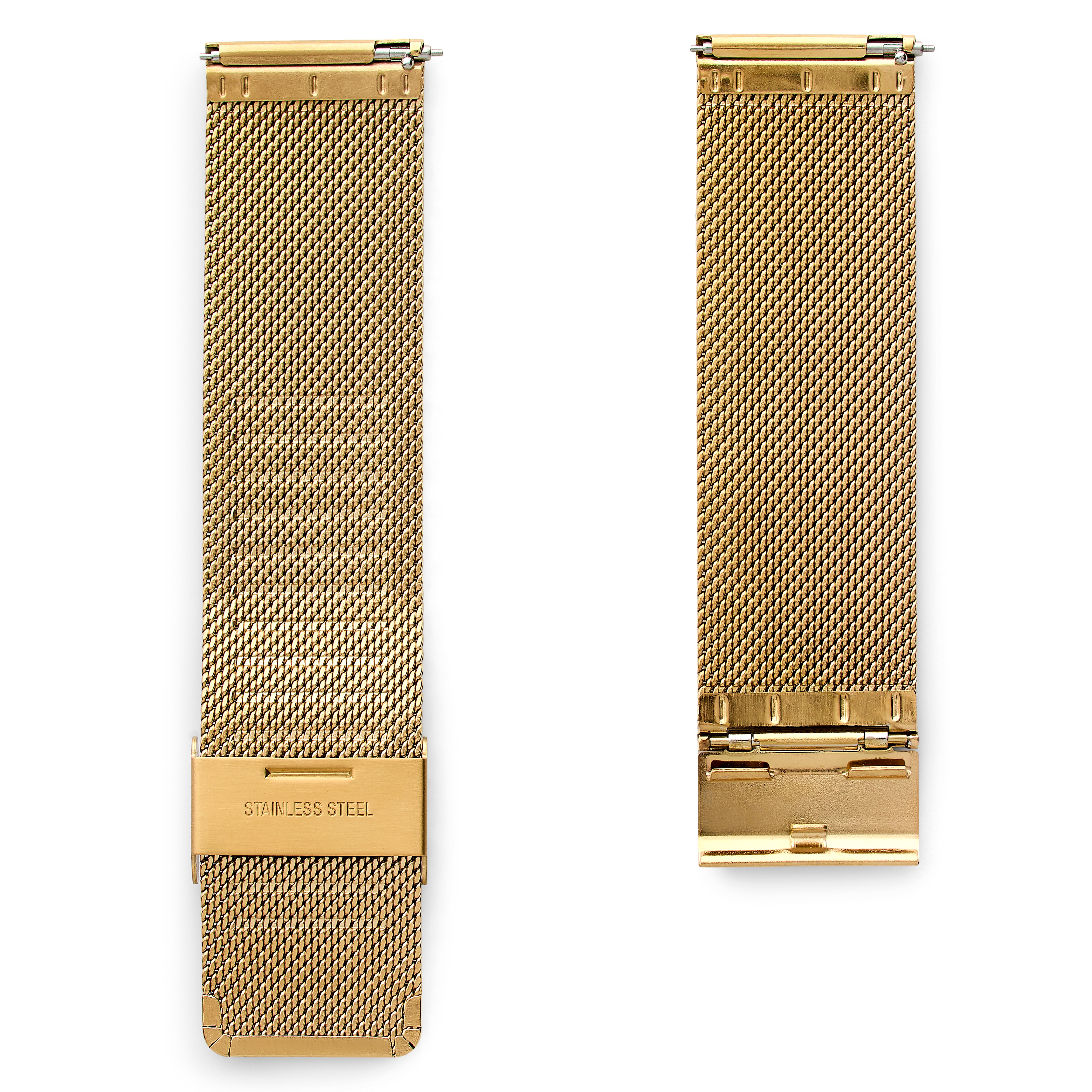 20 mm pasek mesh do zegarka ze stali nierdzewnej w kolorze złotym – szybki w wymianie - 2