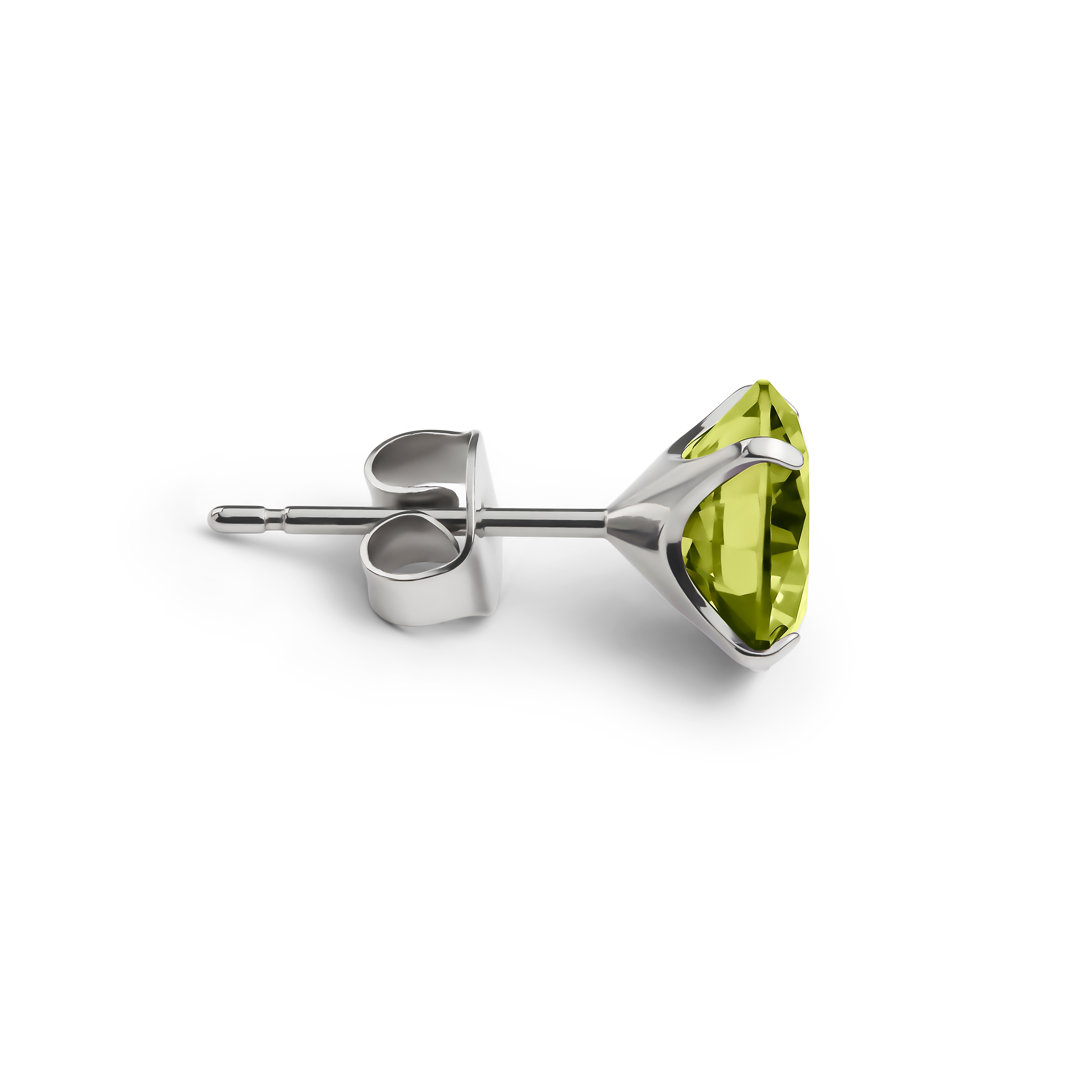 Aura | Orecchino a bottone da 8mm in titanio con zirconia verde lime - 2