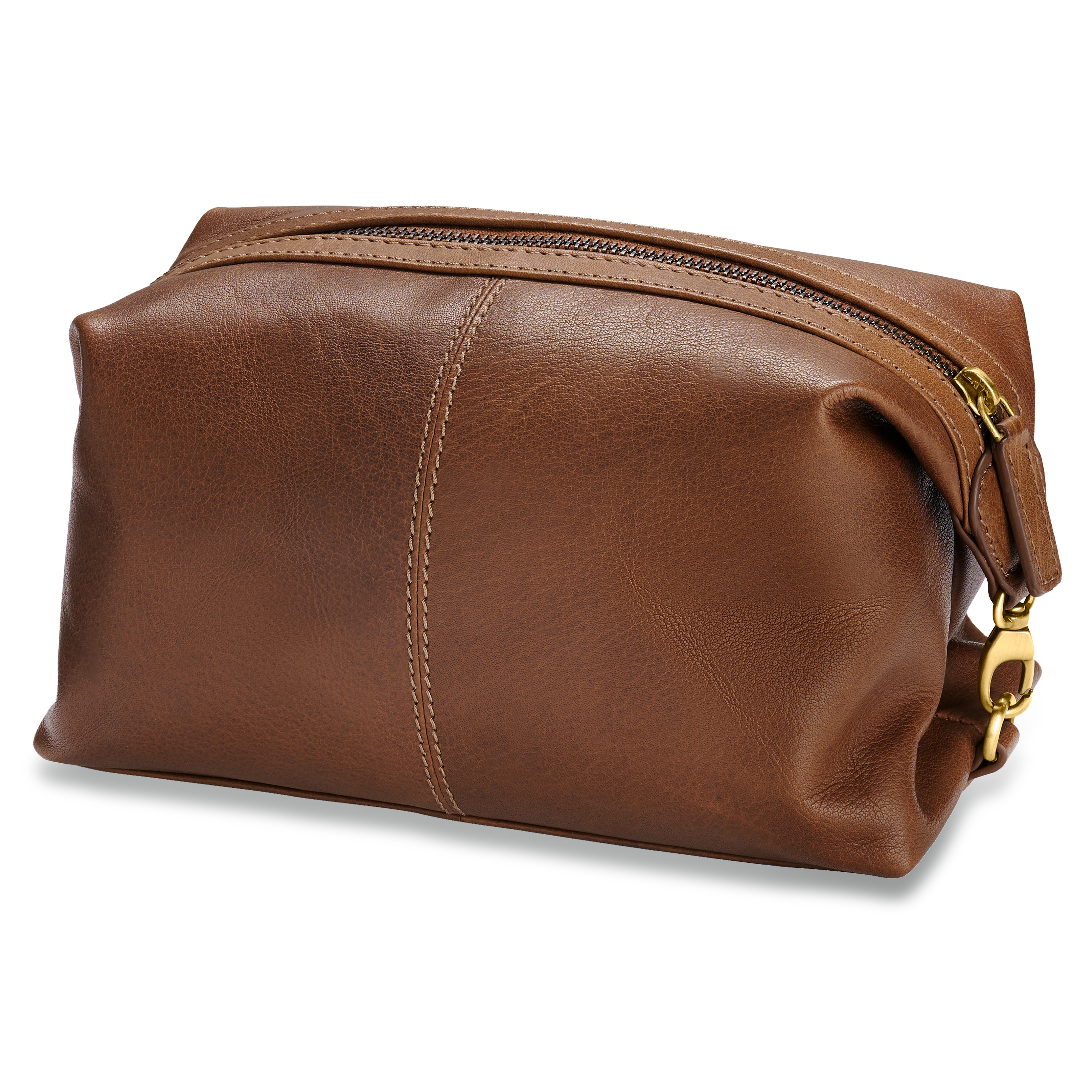 Ethan Full Grain Leather Dopp Kit | Brown Toiletry Bag