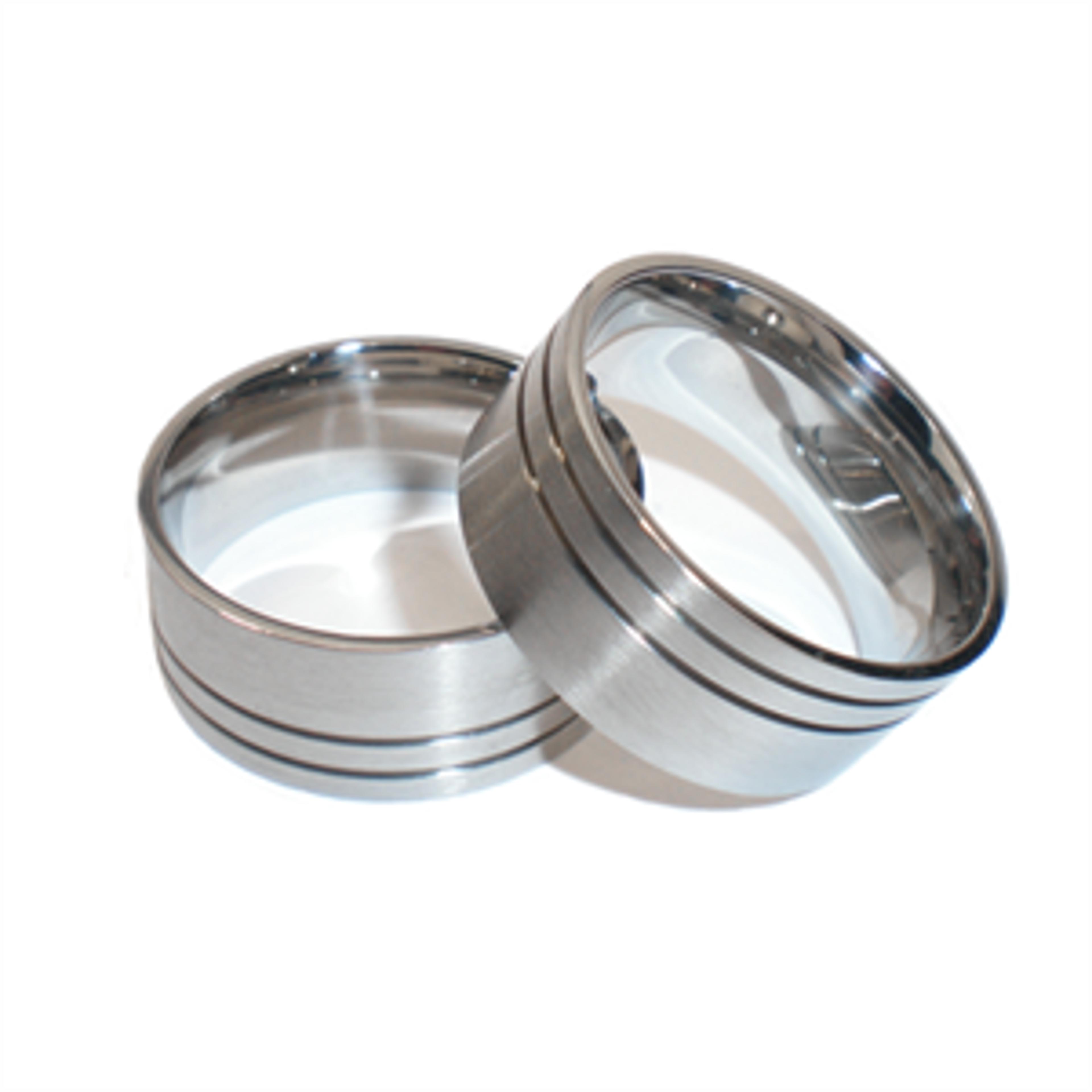 Two Lined Steel - Ring - Størrelse 64 1/2 - 1