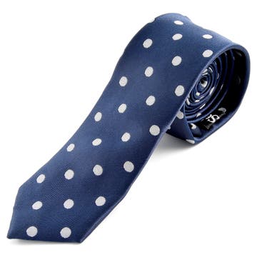 Hedvábná kravata s bílými puntíky