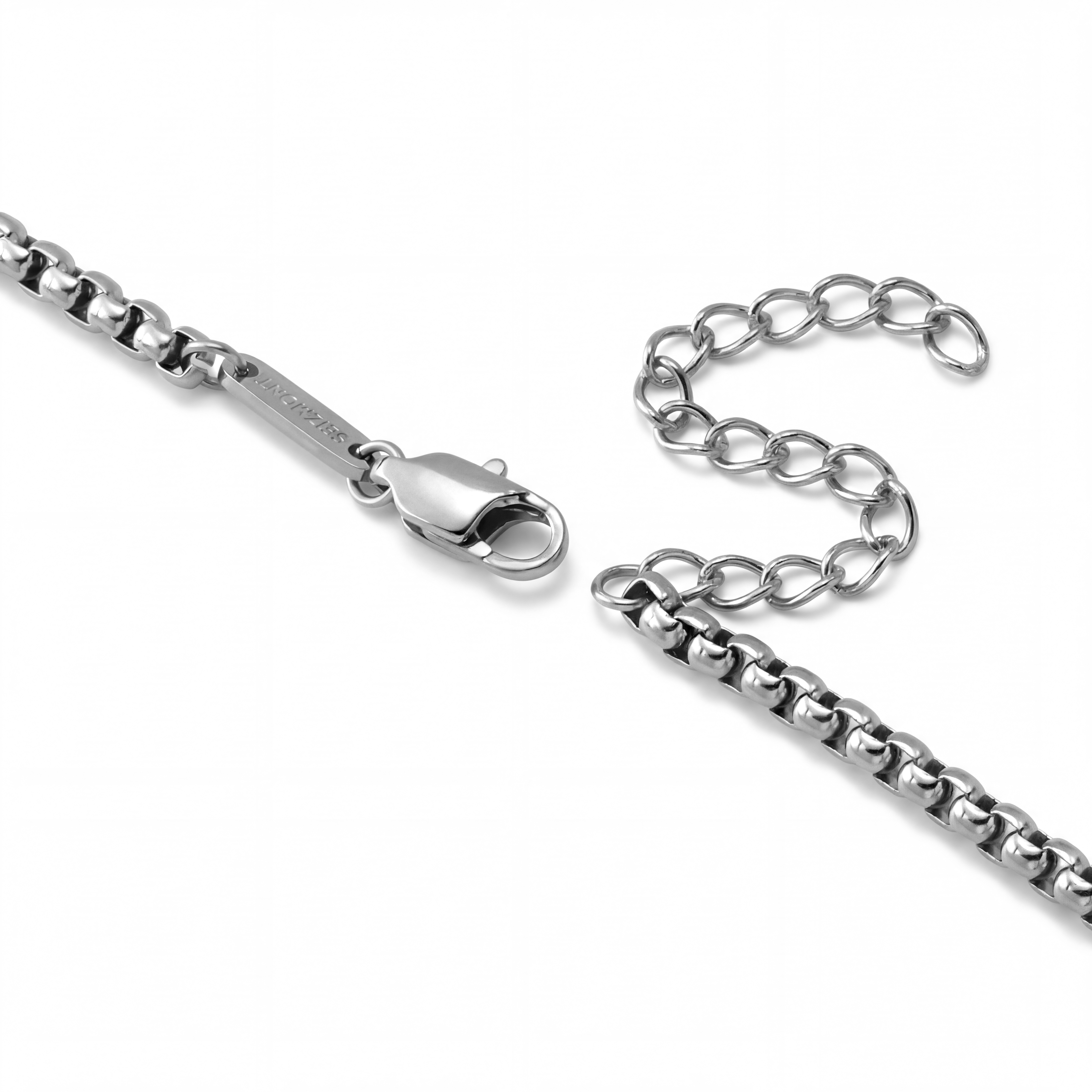 New Classics | 2mm Hopeansävyinen Teräksinen Pyöristetty Risti Ranneketju - 2