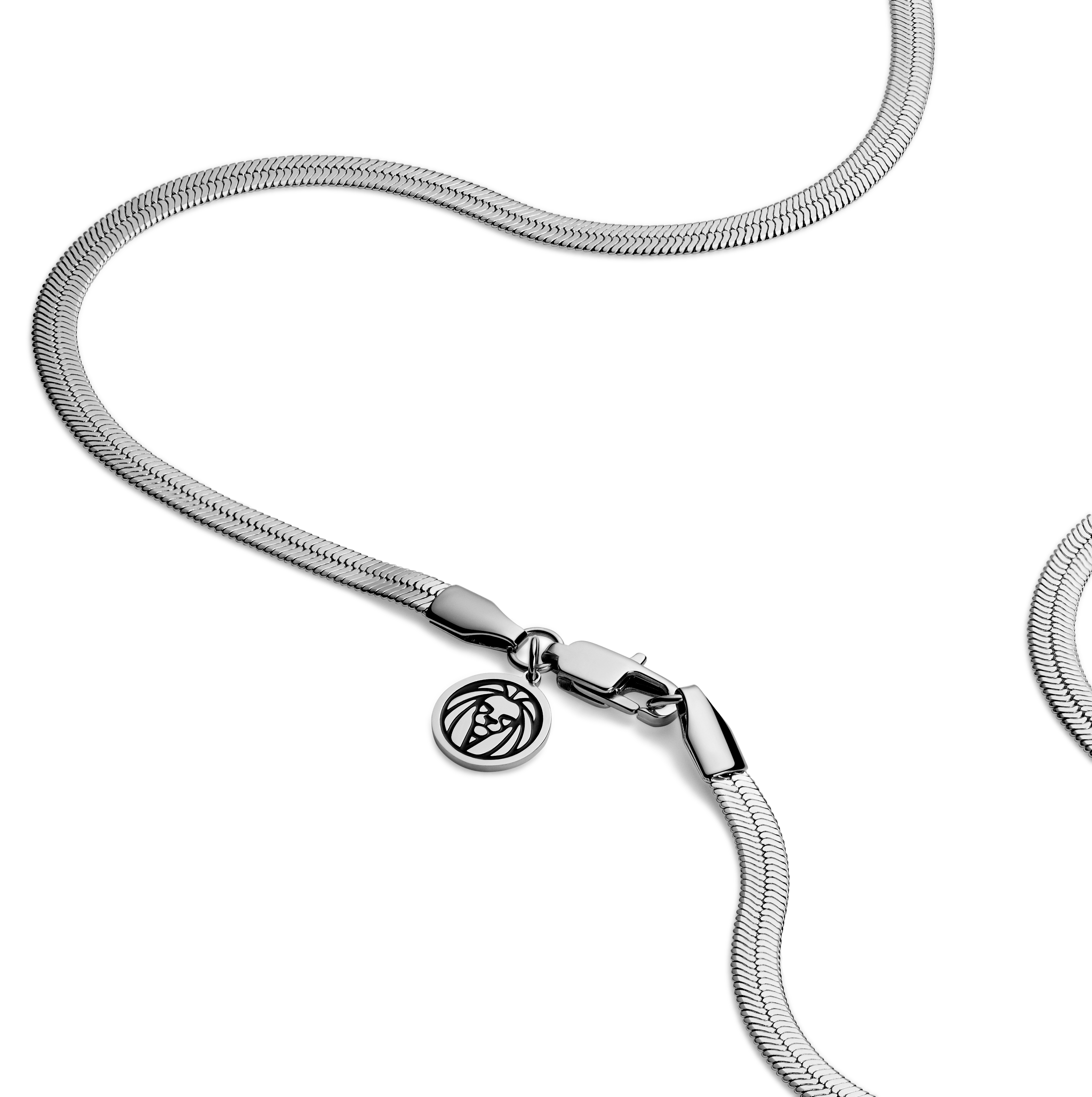 Essentials | 3 mm Silver-Tone Herringbone Chain Necklace - 3