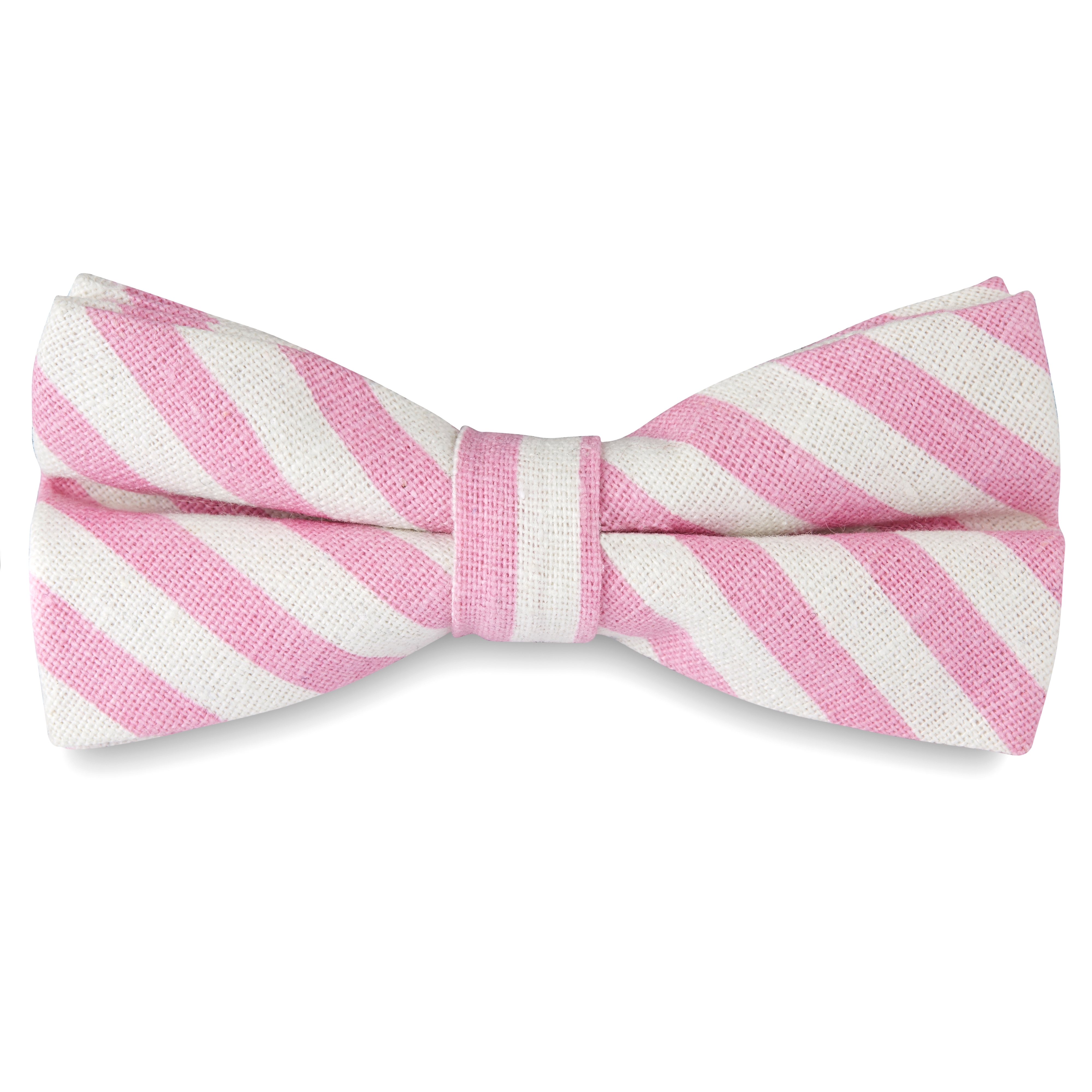 Biało-różowa muszka w paski - 1