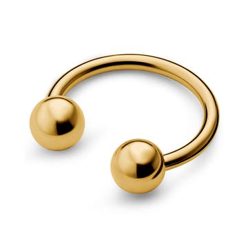 Circular barbell de acero quirúrgico dorado con bolas pequeñas de 8 mm Circular barbell de acero quirúrgico dorado con bolas pequeñas de 8 mm