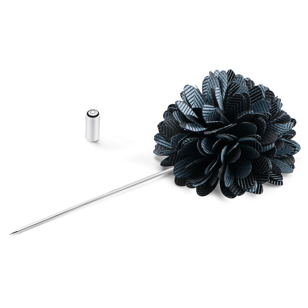hover: Magnolia | Smoke Grey Flower Lapel Pin hover: Magnolia | Smoke Grey Flower Lapel Pin