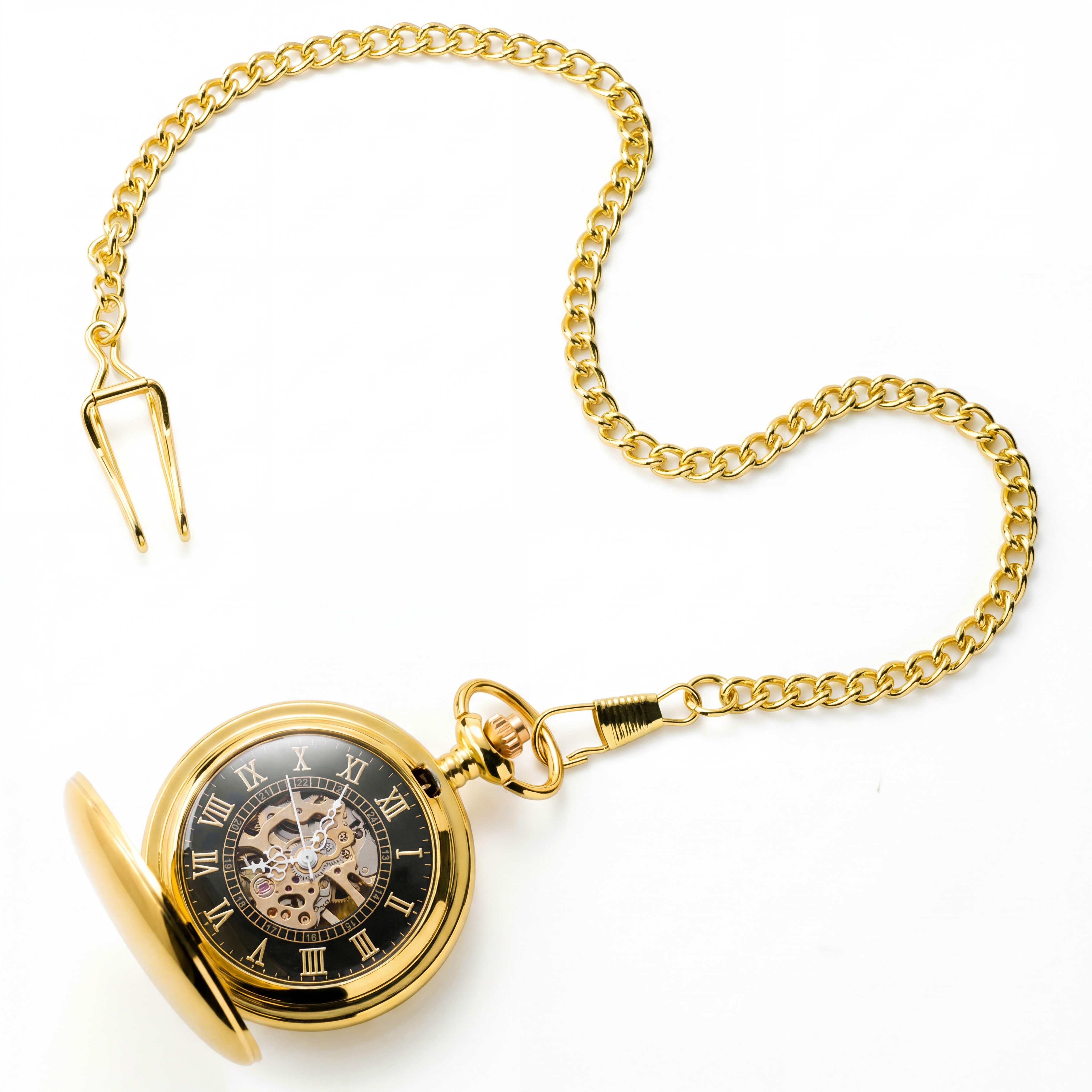 Relógio de Bolso Oculto Dourado - 2