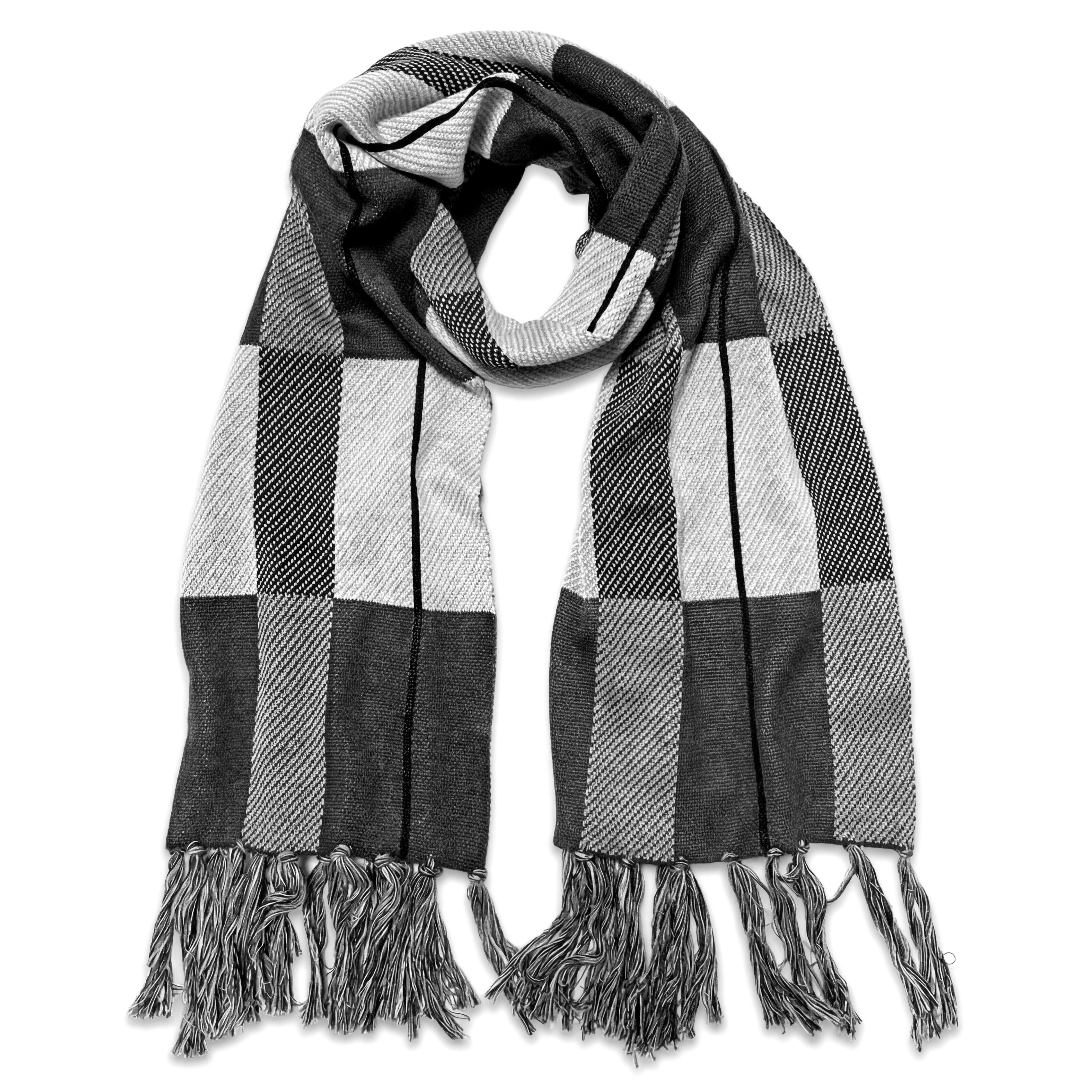 Hiems | Black and White Plaid Scarf