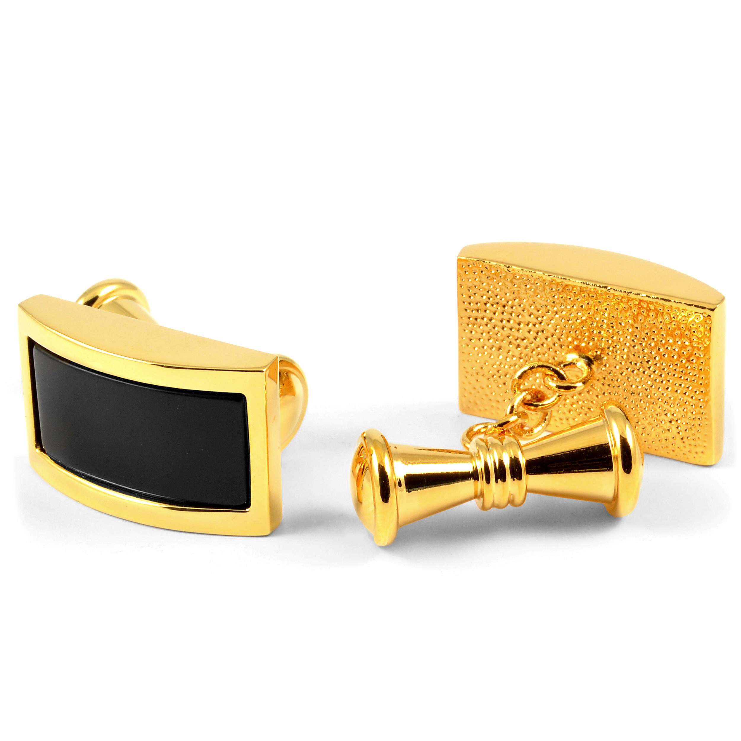 Boutons de manchette couleur noir et or - 2