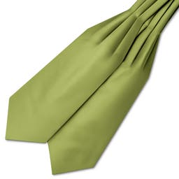 Cravată ascot verde marin satinată