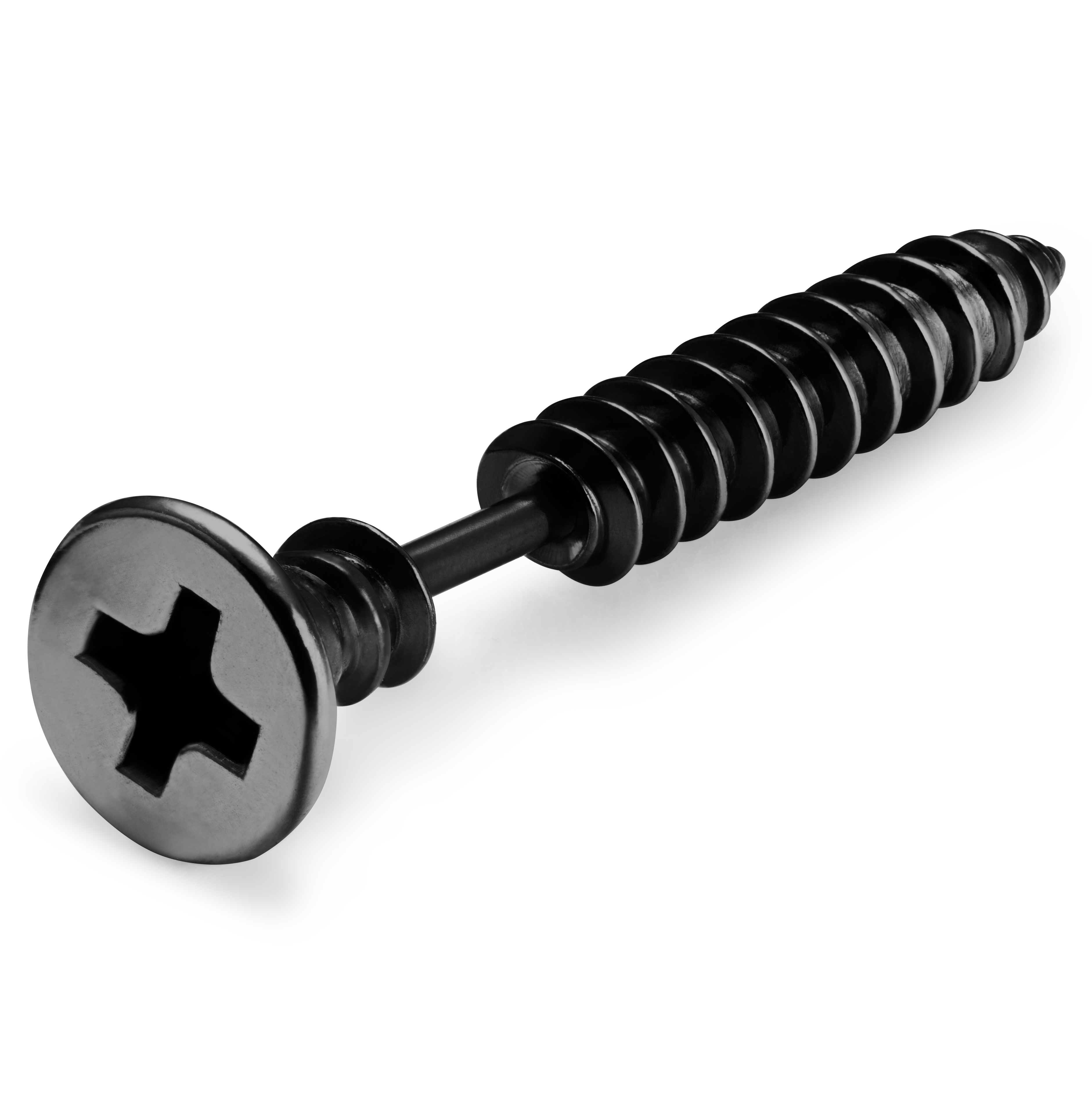 Floyd Schwarzer Schrauben-Ohrring - 2