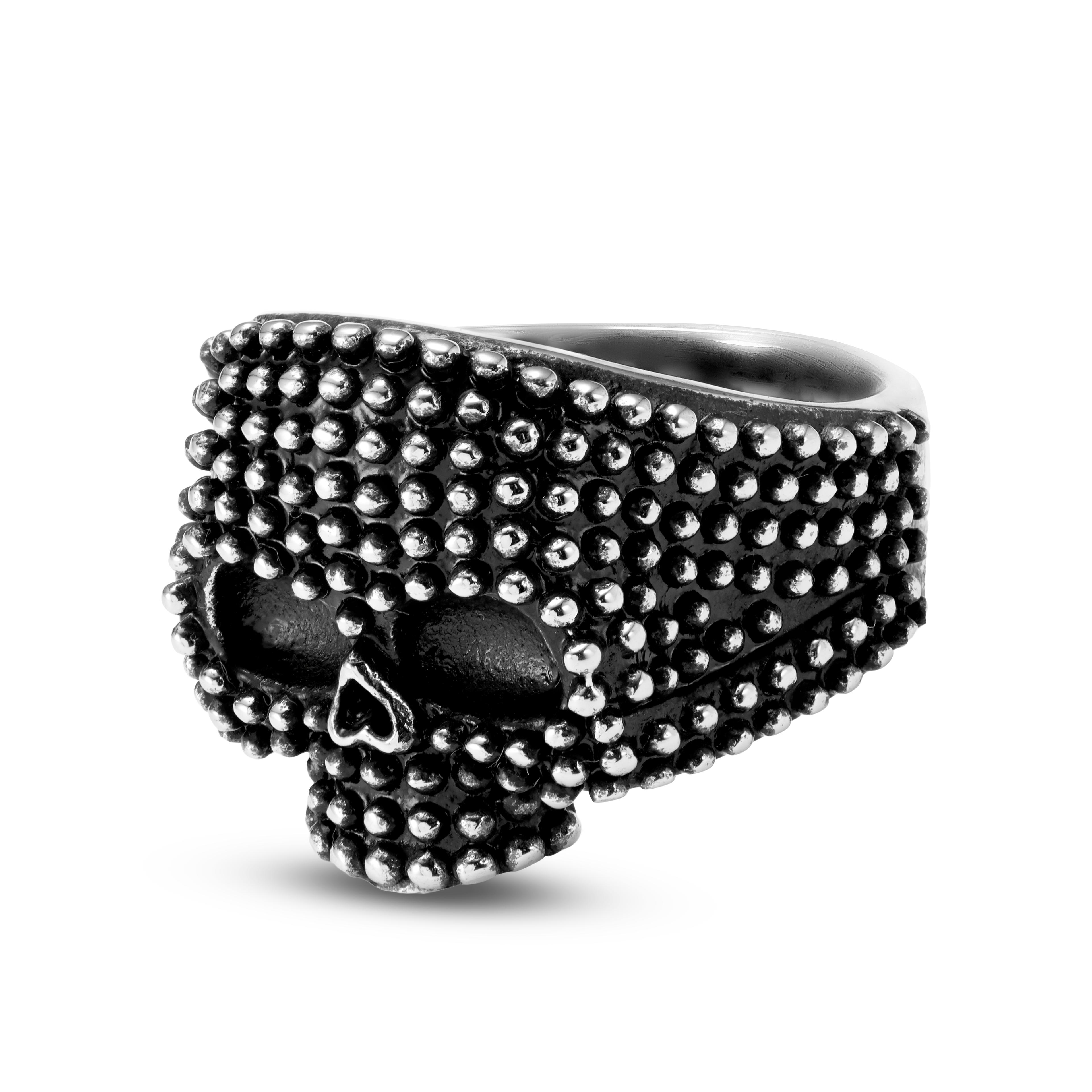 Bague Tête De Mort Souriante Dishowme – En Acier Inoxydable, Style Punk, Réglable – Pour Femmes Et Hommes
