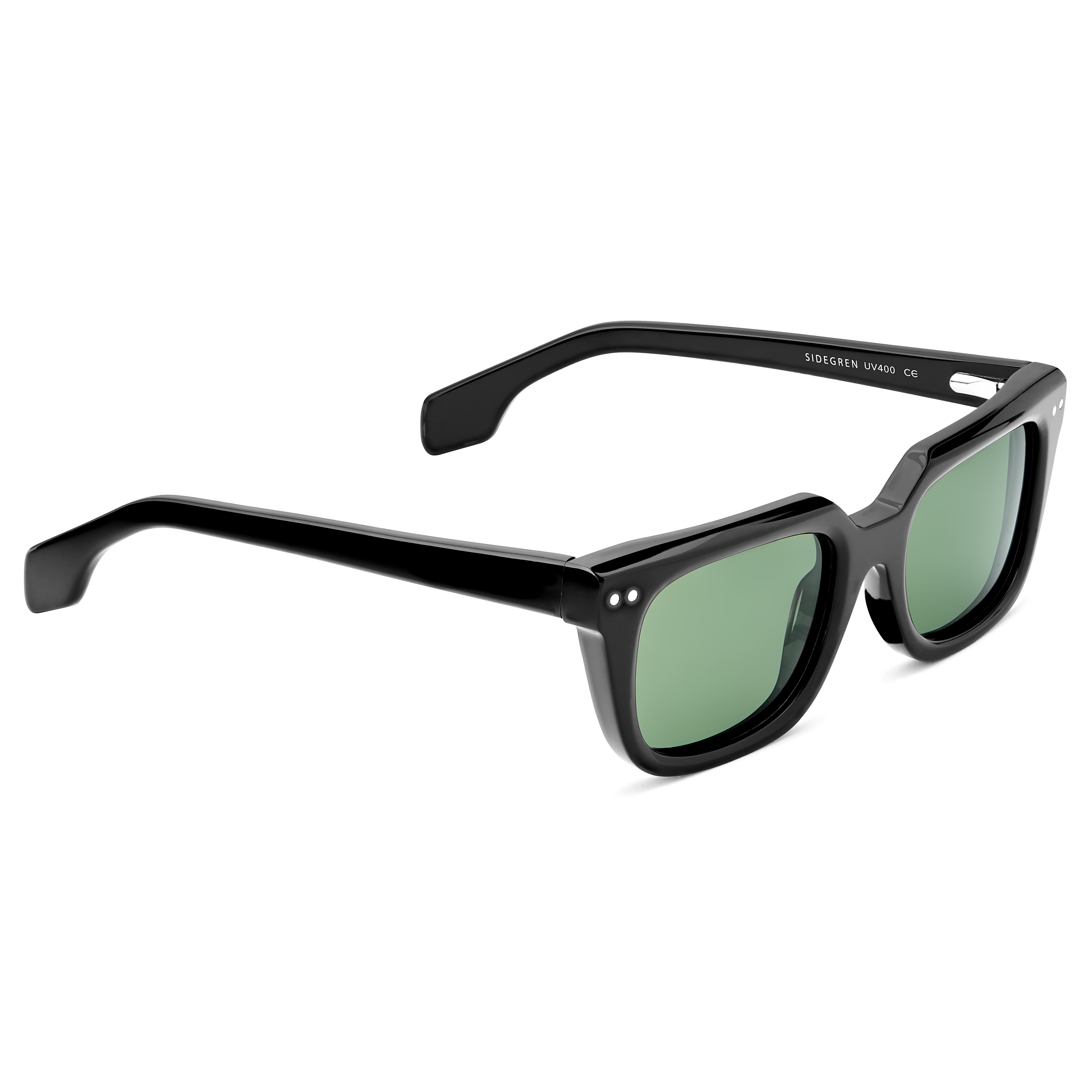 Black Polarised Horn Rimmed Sunglasses - 3