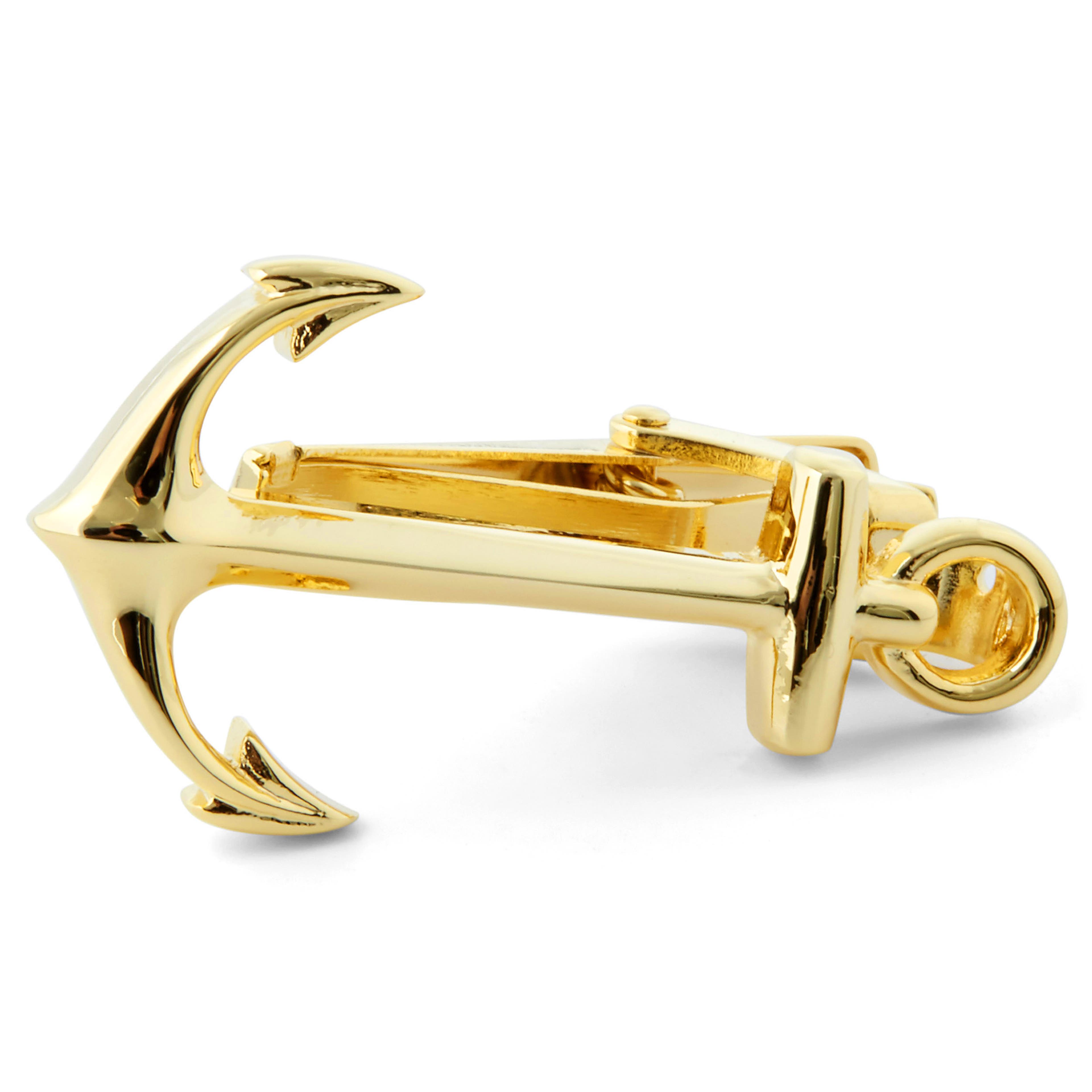 Gold-Tone Anchor Tie Clip